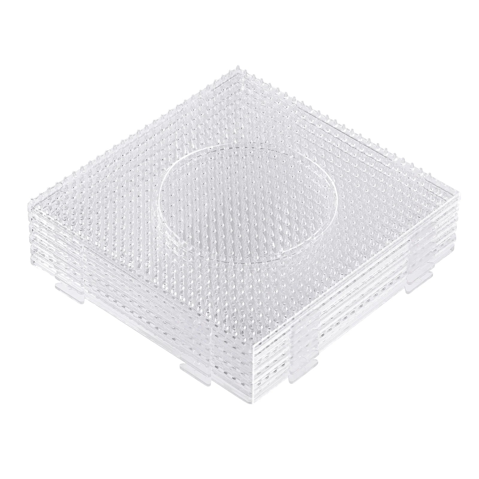 Healifty 6pcs 5mm Large Square Fuse Beads Boards Clear Plastic