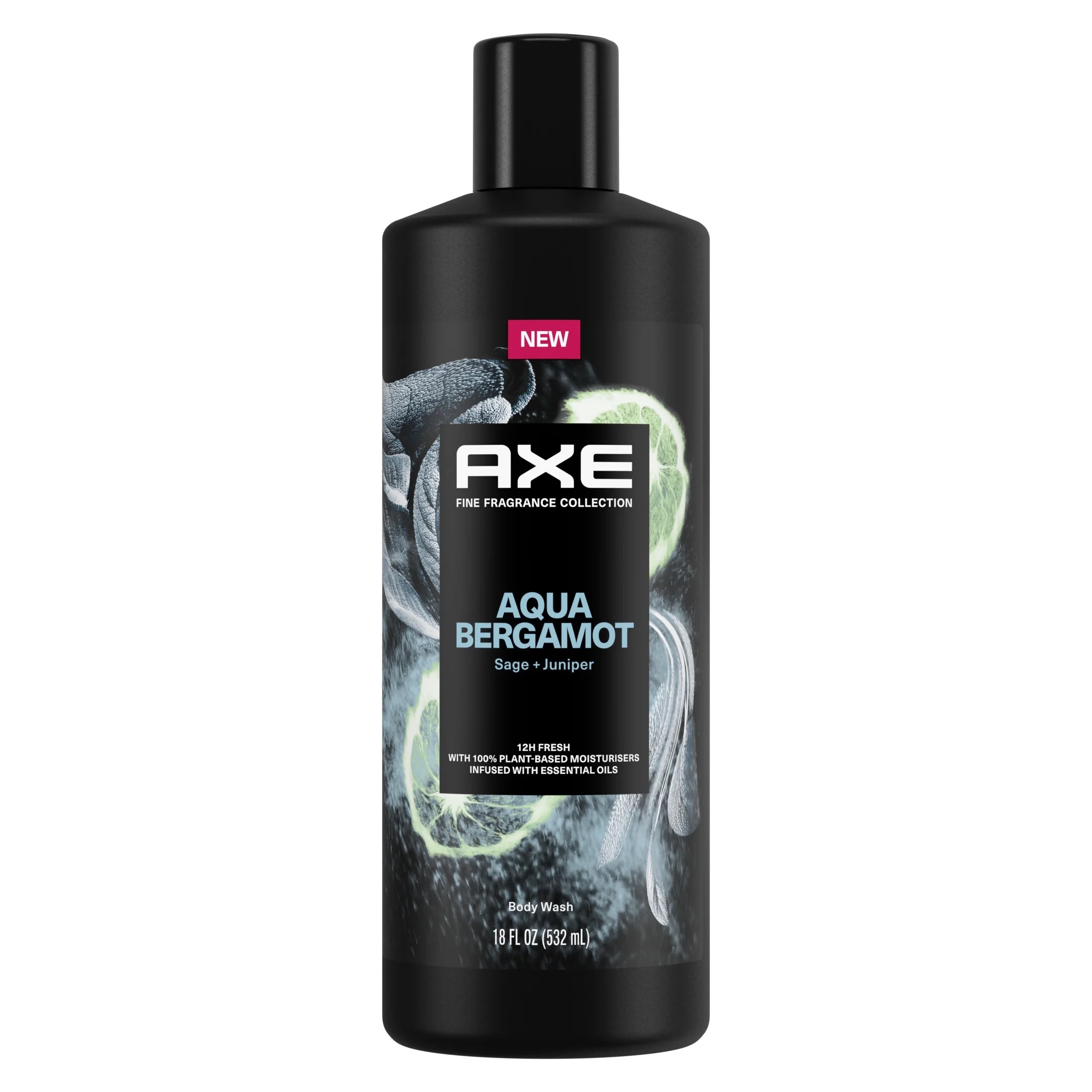 Axe Fine Fragrance Collection Men's Liquid Body Wash Aqua Bergamot, 18