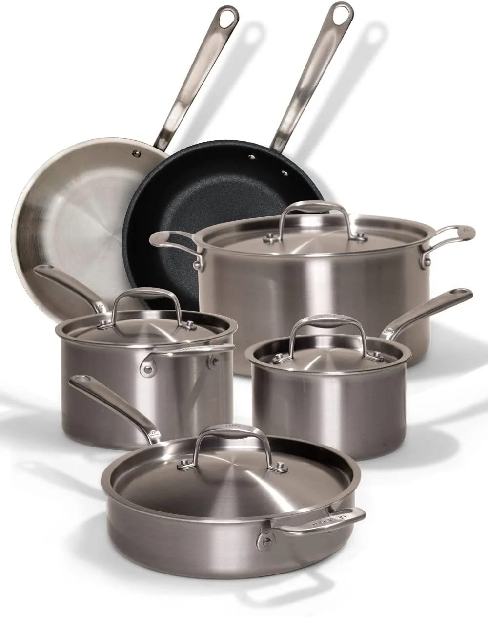 Made In Cookware 10 Pc Stainless Steel Pot Pan Set 5 Ply Clad