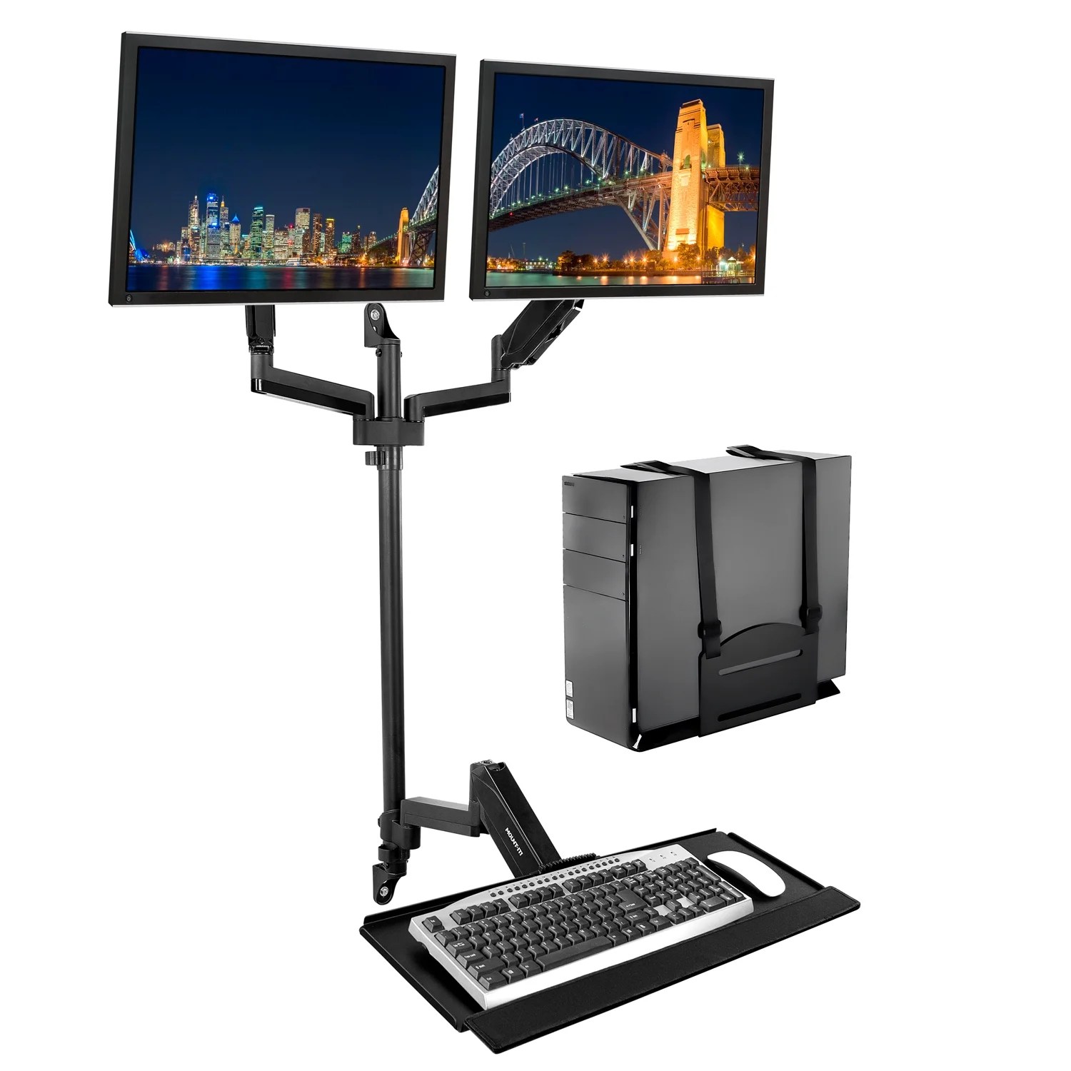 MountIt! Dual Monitor Wall Mount Workstation Fits 1332 Inch
