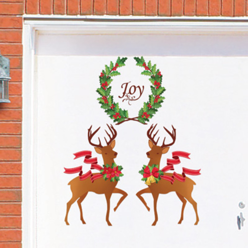 tksherlock Christmas Holiday Joy Deer Holly Wreath Garage tksherlock Christmas Holiday Joy Deer Holly Wreath Garage