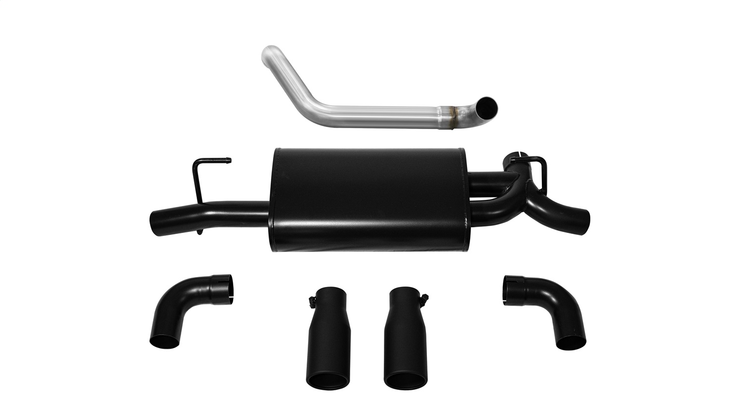 Corsa 18+ Jeep Wrangler JL 2.5in Dual Rear Exit Black Tips Sport Axle