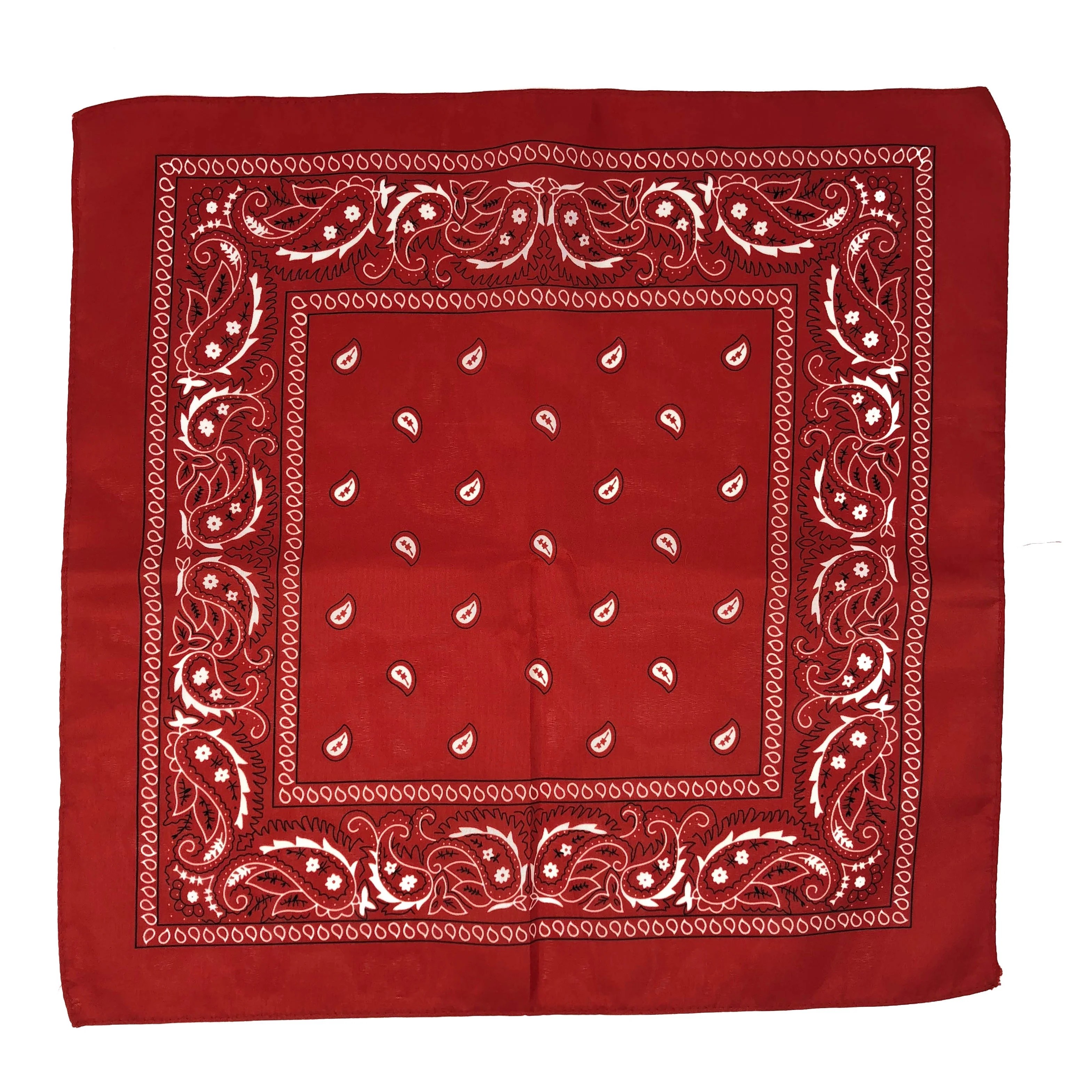 Red Western Bandanas 20x20 Inch Cowboy Western Bandana (12 Pieces