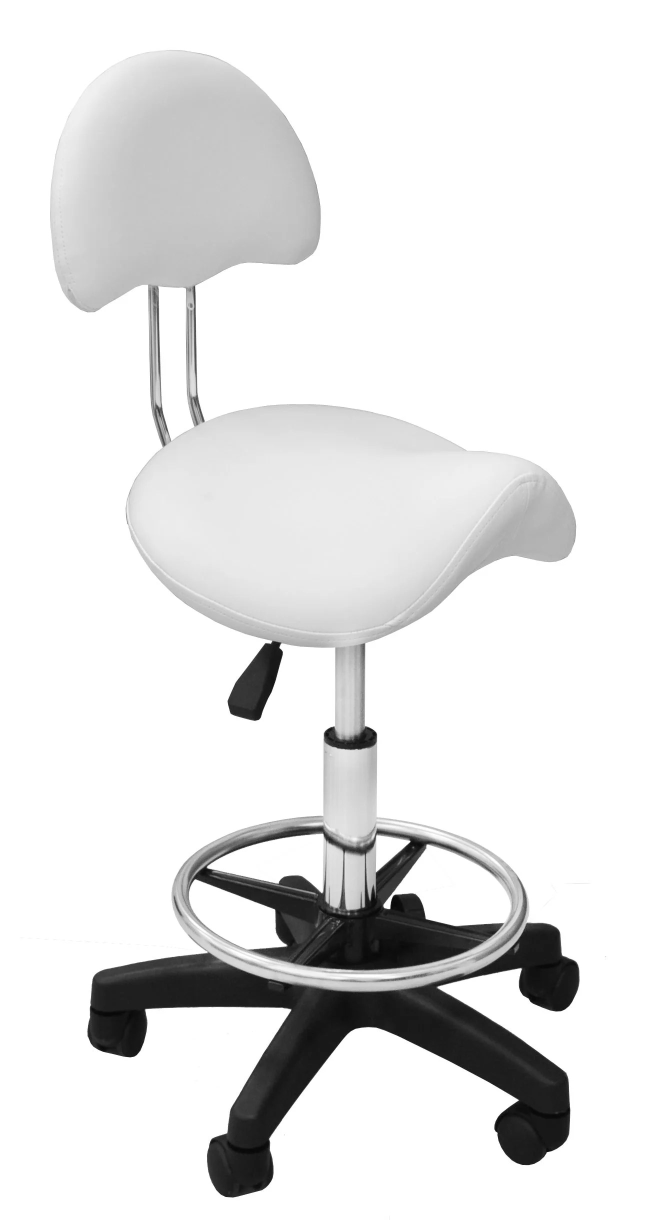 Esthetician Chair Technician Stool KELLY WHITE Saddle Chair for Spa
