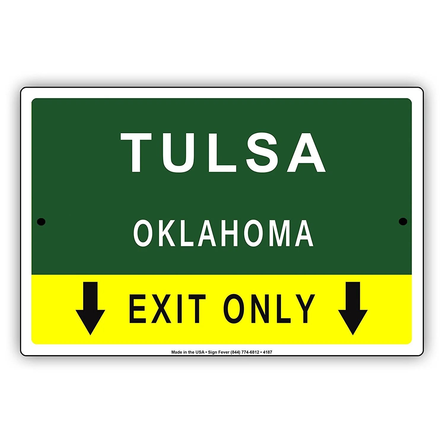 Tulsa Oklahoma Exit Only With Pointer Arrow Direction Way Road Signs