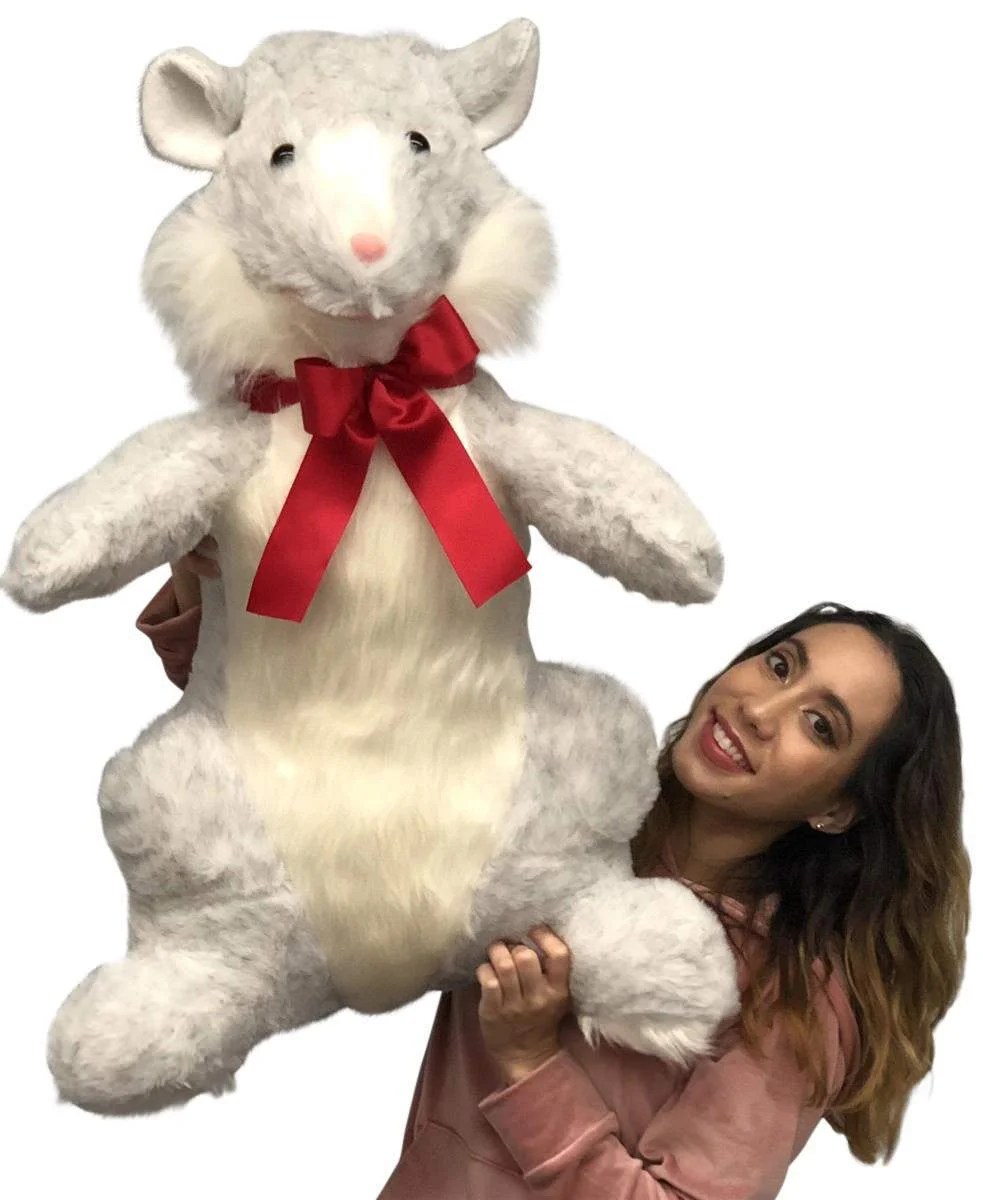Big Plush American Made Giant Stuffed Hamster 33 inch Soft Plush Gray