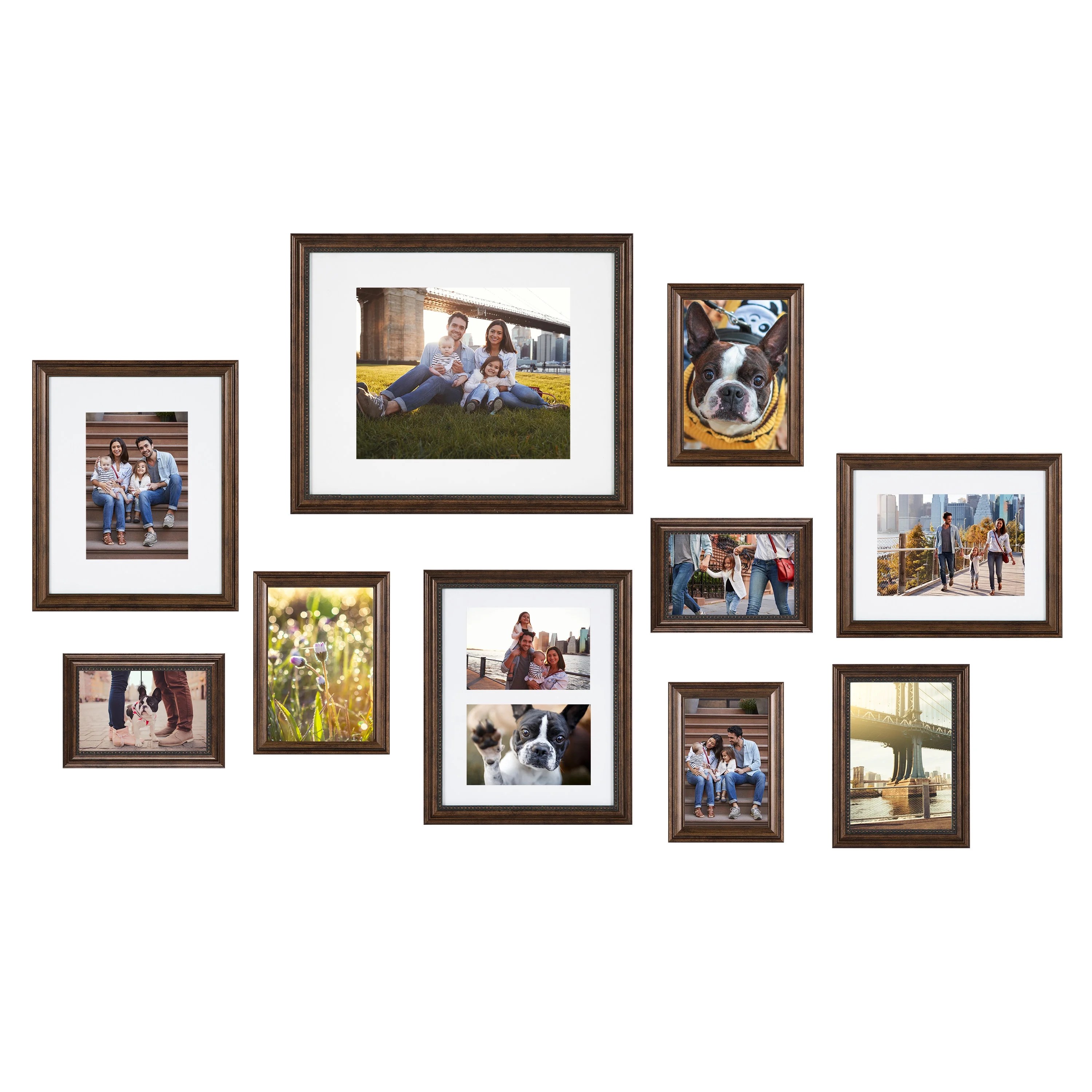Kate and Laurel Traditional Wall Picture Frame Set, Set Of 10, Varying