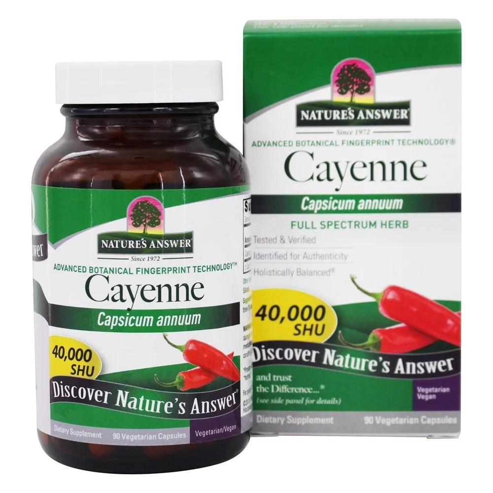 Nature's Answer Cayenne Pepper Fruit Single Herb Supplement 90 Vegetarian Capsules Walmart