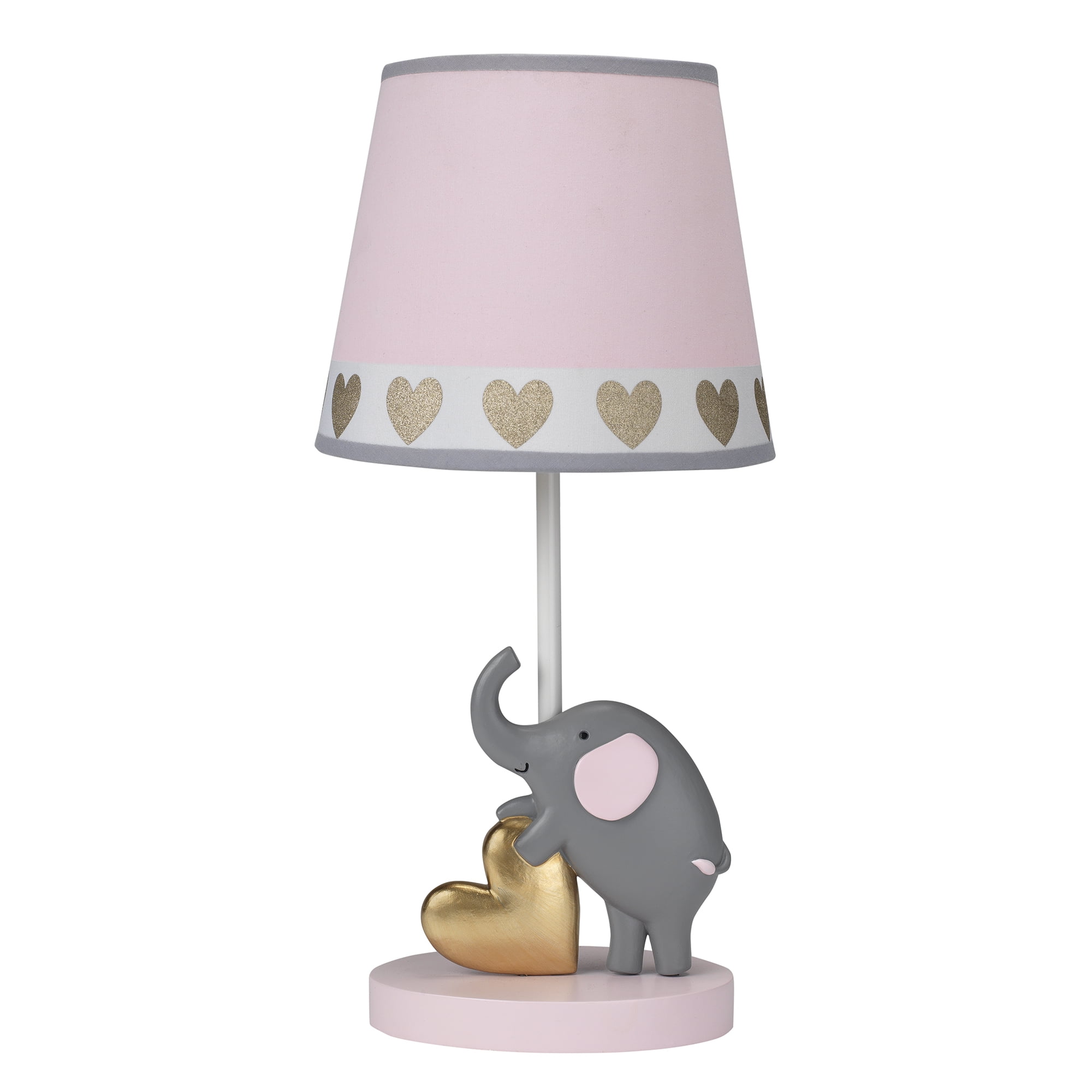 Bedtime Originals Eloise Nursery Lamp & Shade with Bulb Pink, Gray