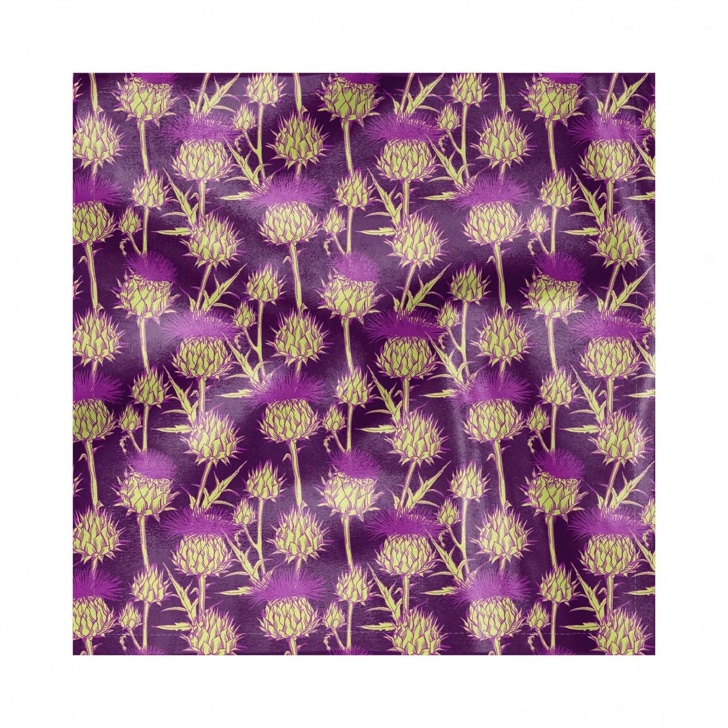 Thistle Napkins Set of 4, Graphic Background with Vibrant Colored