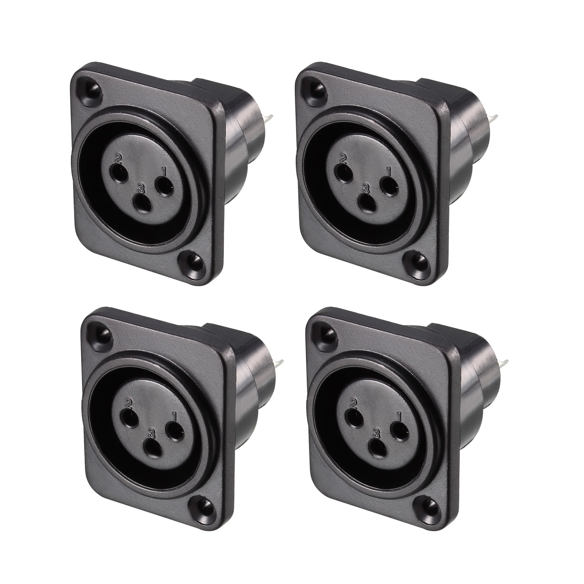 3Pin XLR Female Jack Panel Mount For Microphone Connector Adapter