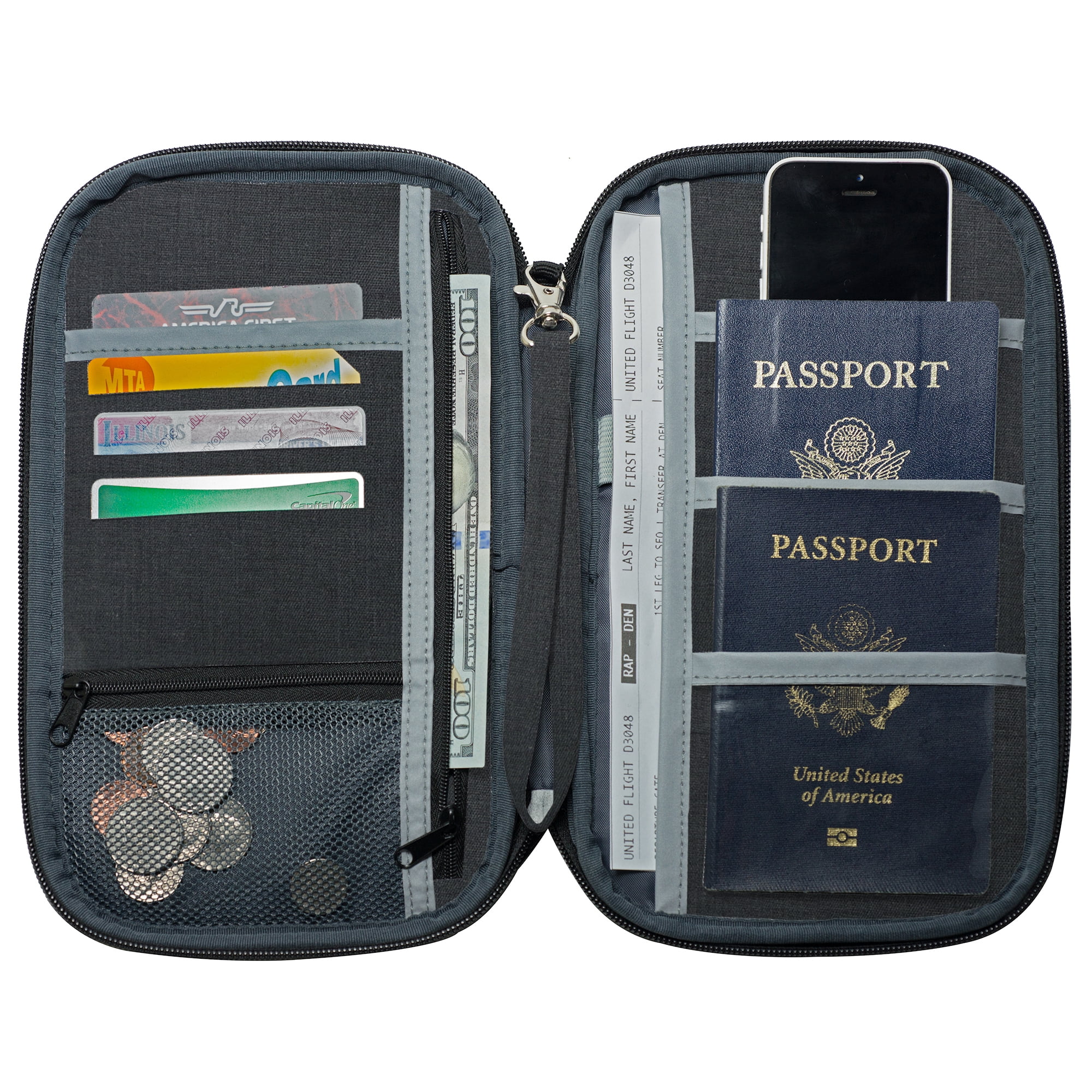 NeatPack RFID Travel Wallet, Document Organizer & Passport Holder