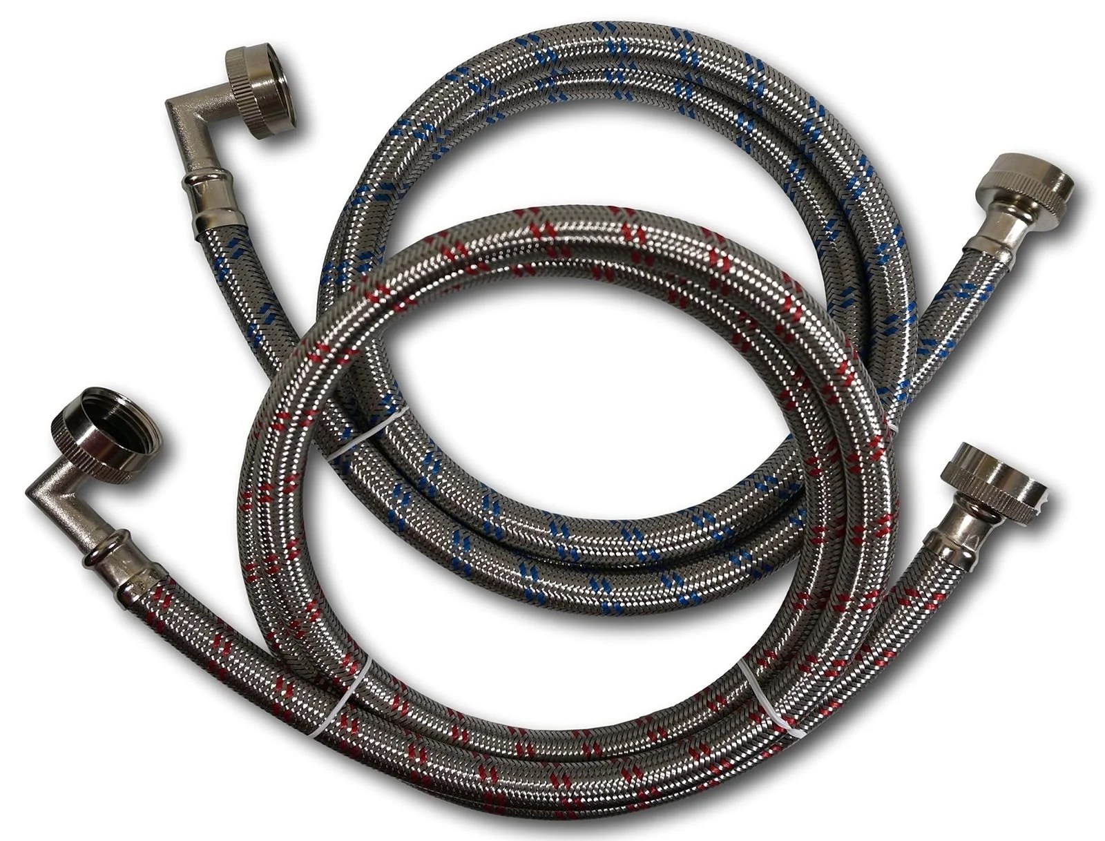 Premium Stainless Steel Washing Machine Hoses with 90 Degree Elbow, 5