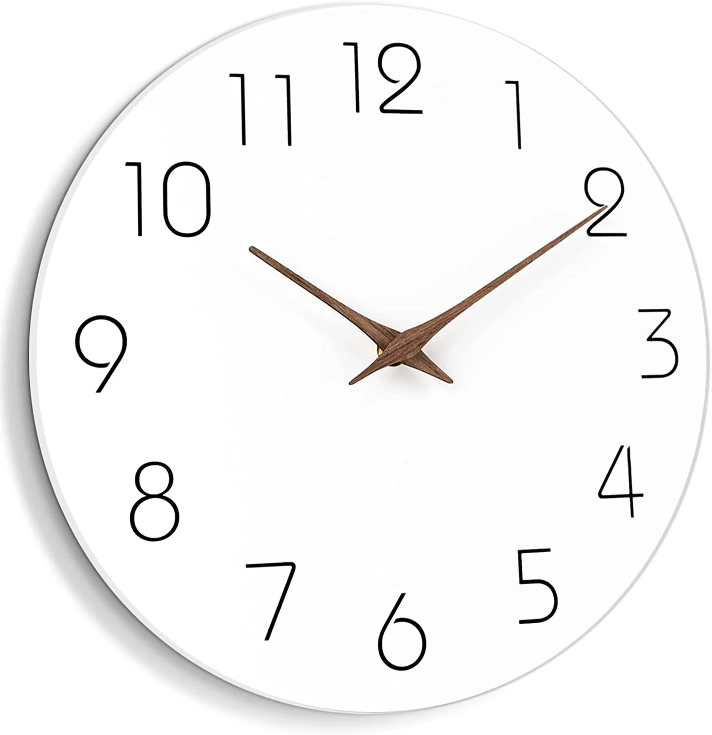 Wall Clock 12 Inch Silent Non Ticking Wood Wall Clocks Battery Operated