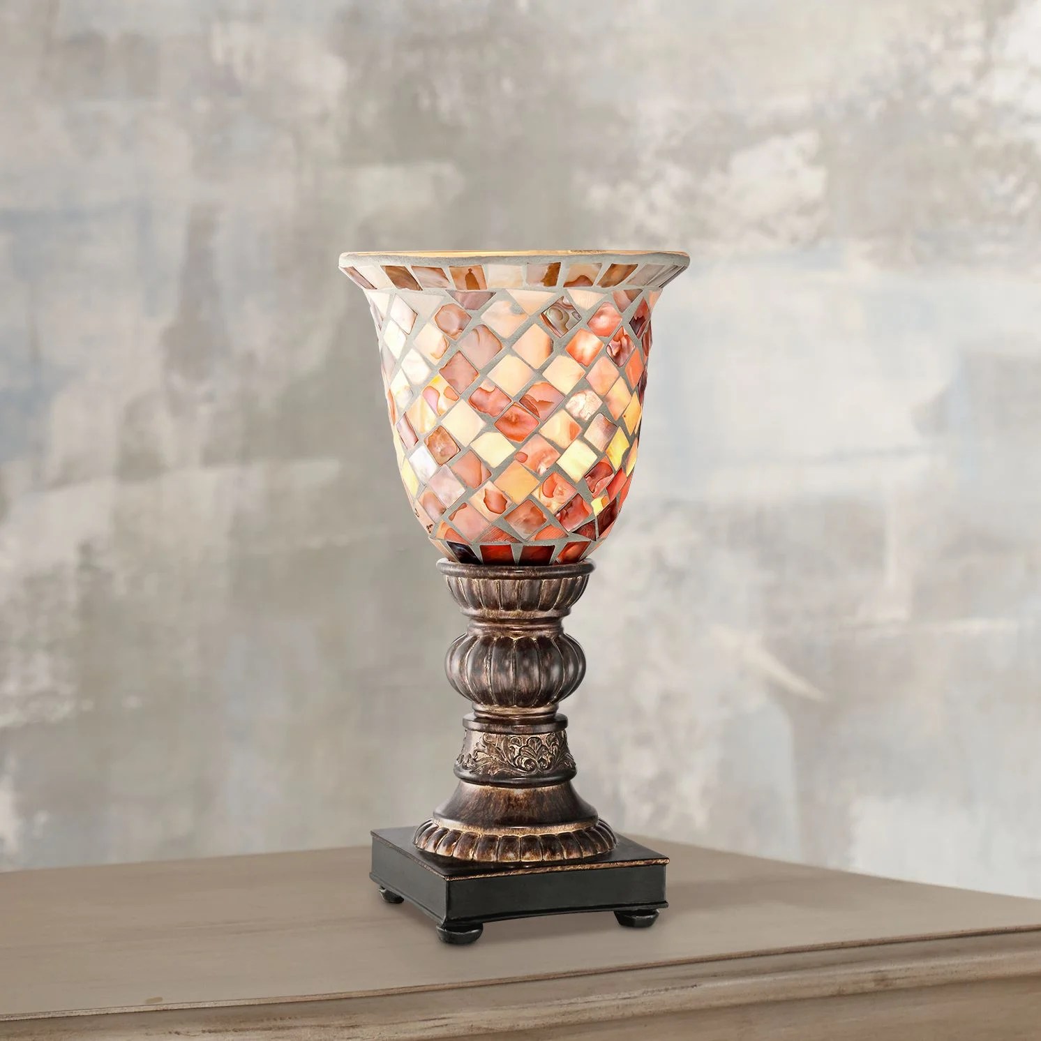 Regency Hill Traditional Uplight Accent Table Lamp 12" High Bronze