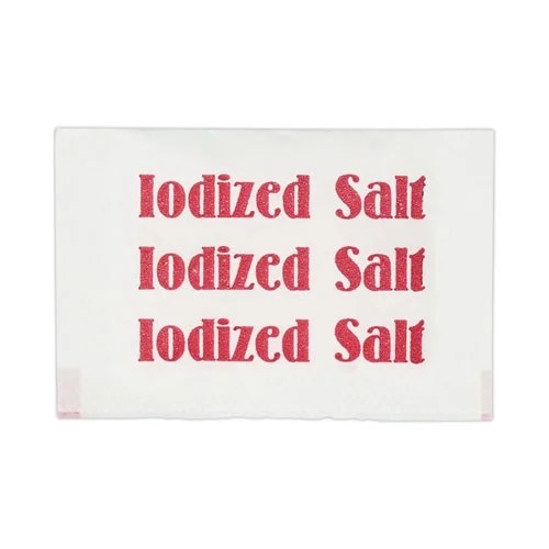 Iodized Salt Packets, 0.75 g Packet, 3,000/Box Bundle of 10 Cartons