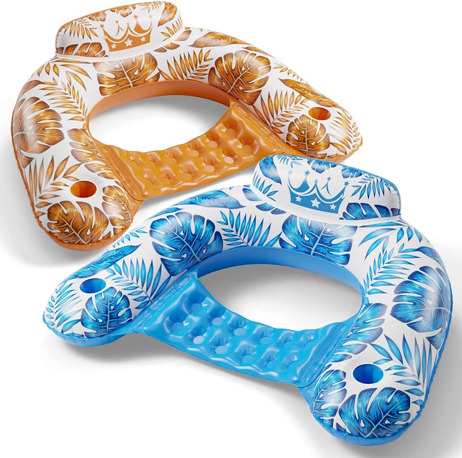 Inflatable Pool Float Chair 2 Pack Floating Pool Chair Lounge Floats