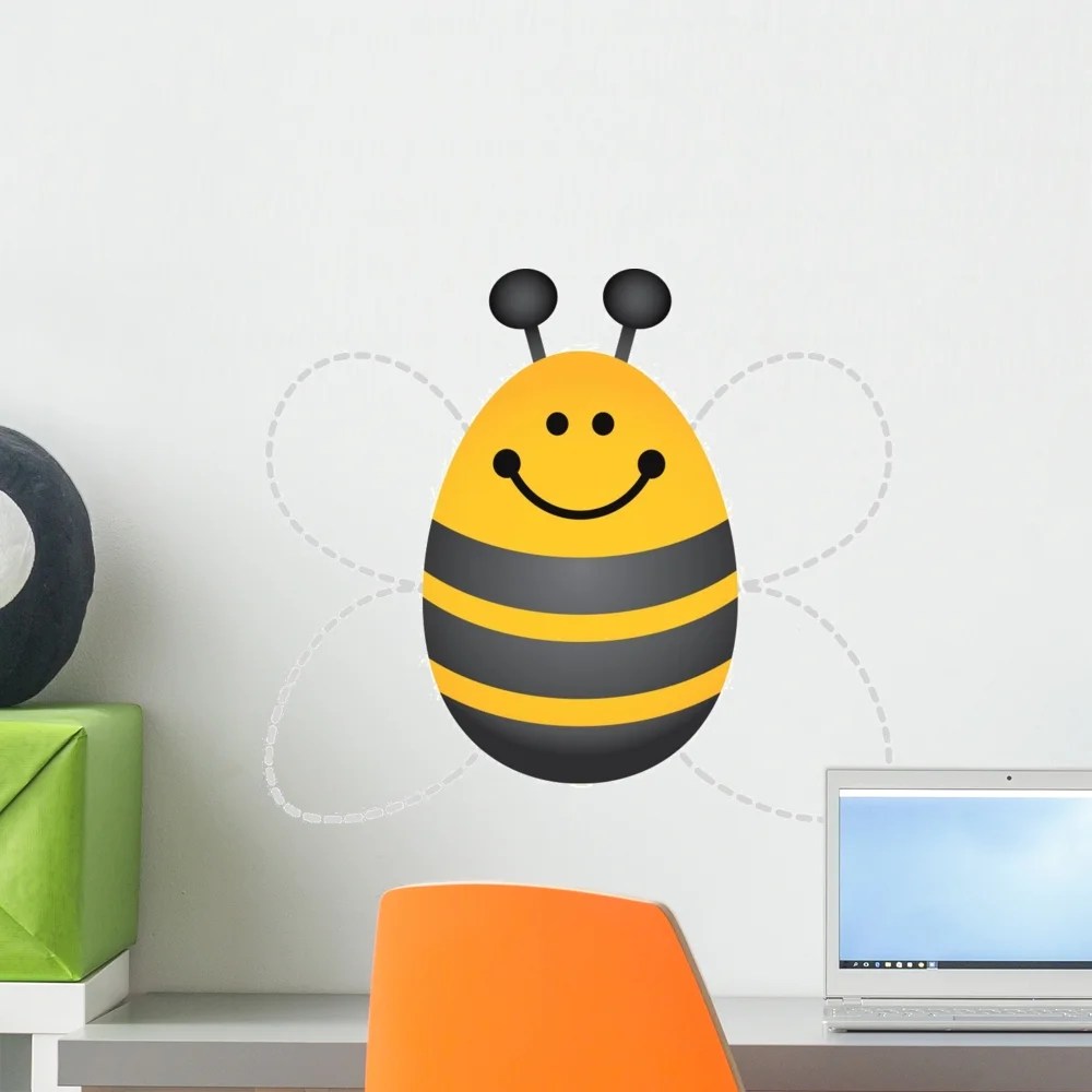 Bumble Bee Wall Decal by Wallmonkeys Peel and Stick Graphic (18 in H x