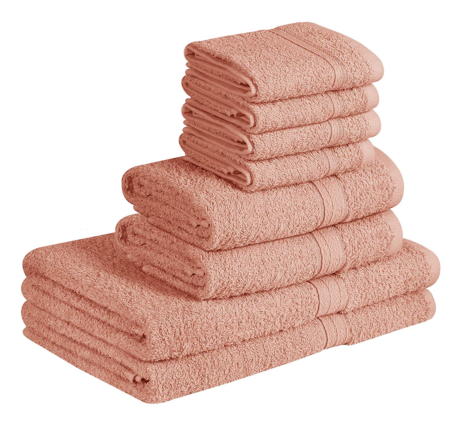 Beauty Threadz 100 Cotton 8Piece Towel Set Petal Pink 2 Bath