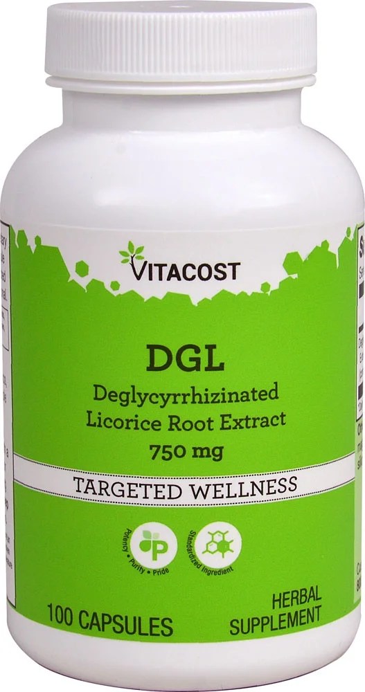 Dgl Deglycyrrhizinated Licorice Root Extract 750 Mg 100 Capsules