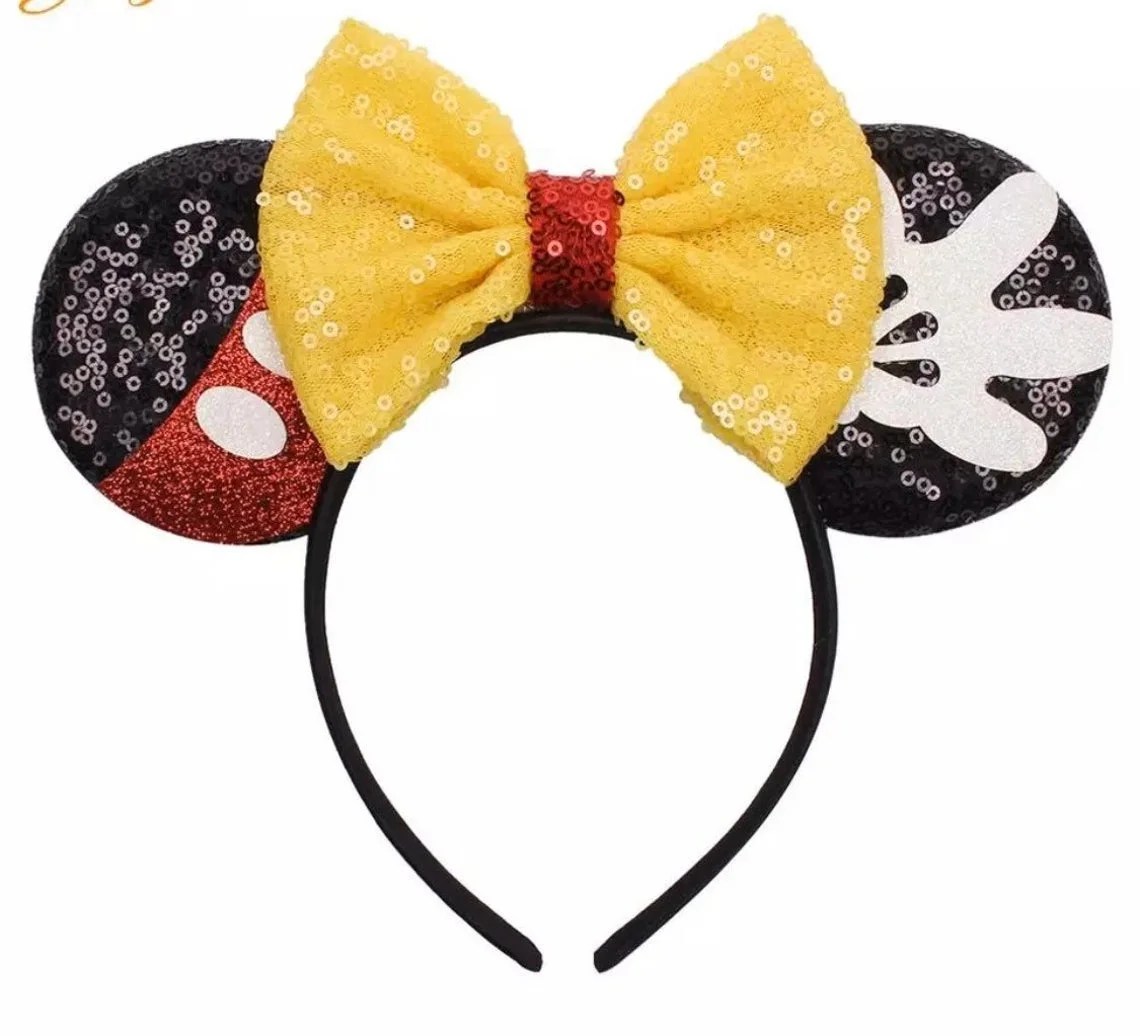 Mickey Minnie Ears Headband / Silver/Gold Black Mickey Ears/ DIY Minnie