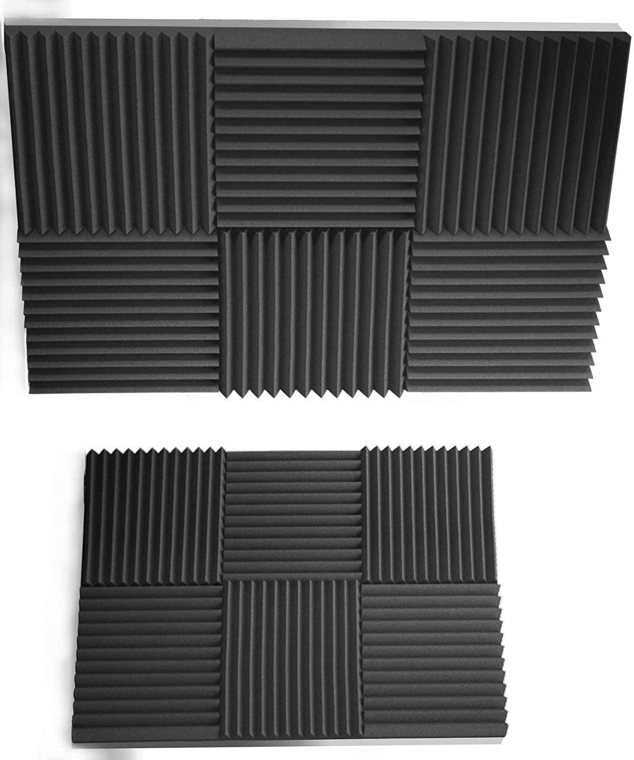 Siless Gray 12 pack 12x12x1 inches Acoustic Panels Acoustic Foam Panels Soundproof Studio foam