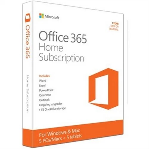 Microsoft Office 365 Home 1 Year 5 PC or 5 Mac Key Card