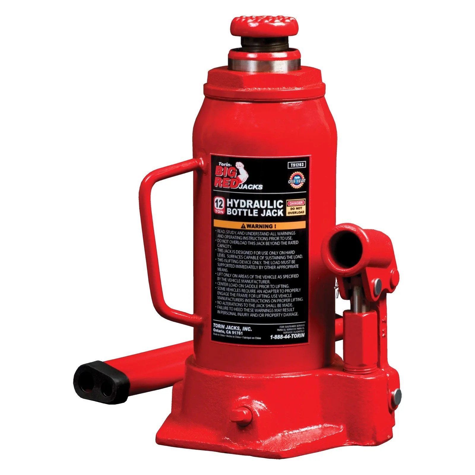 Torin Big Red T91203 12 Ton Hydraulic Bottle Jack