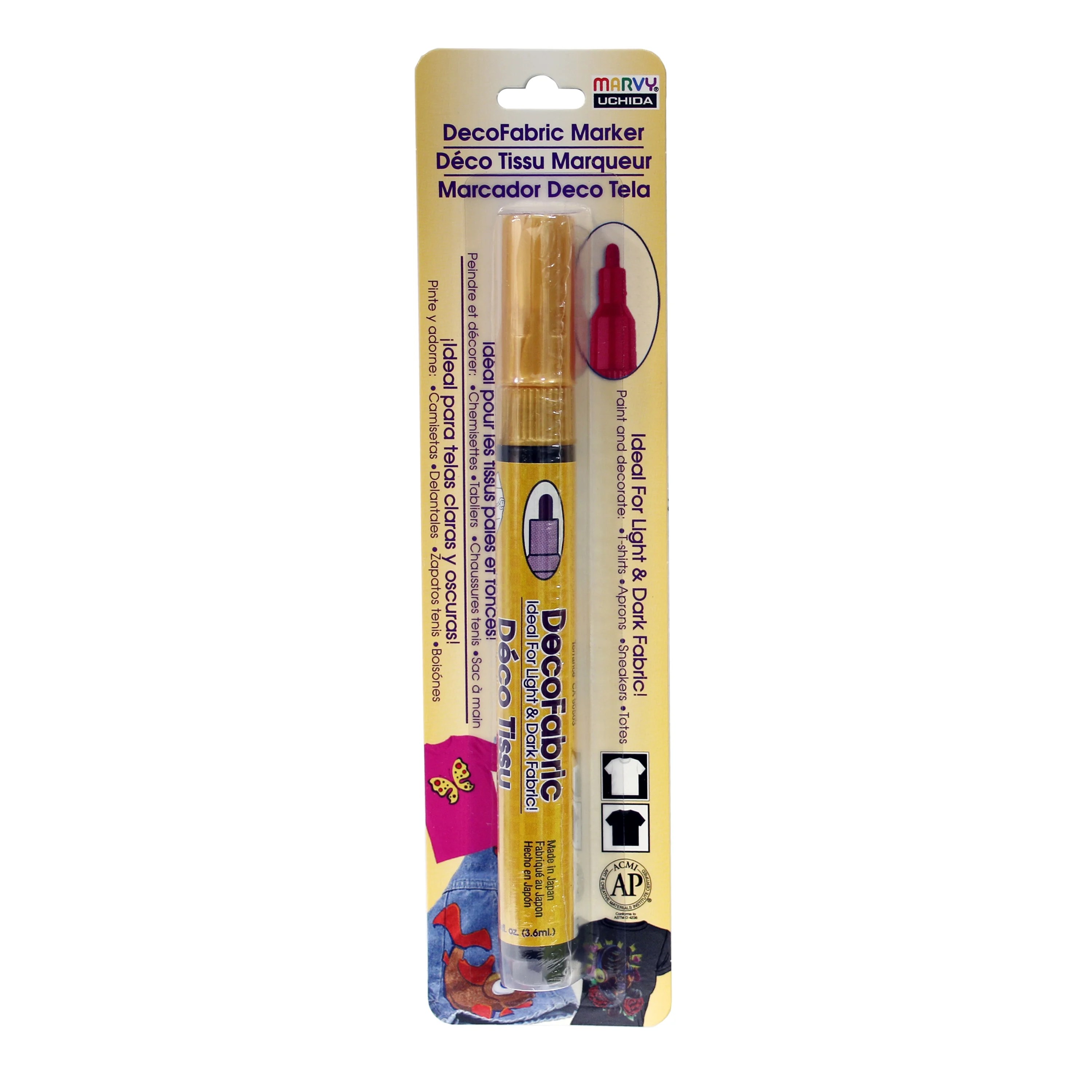 Marvy Uchida Decofabric Fabric Paint Marker Gold