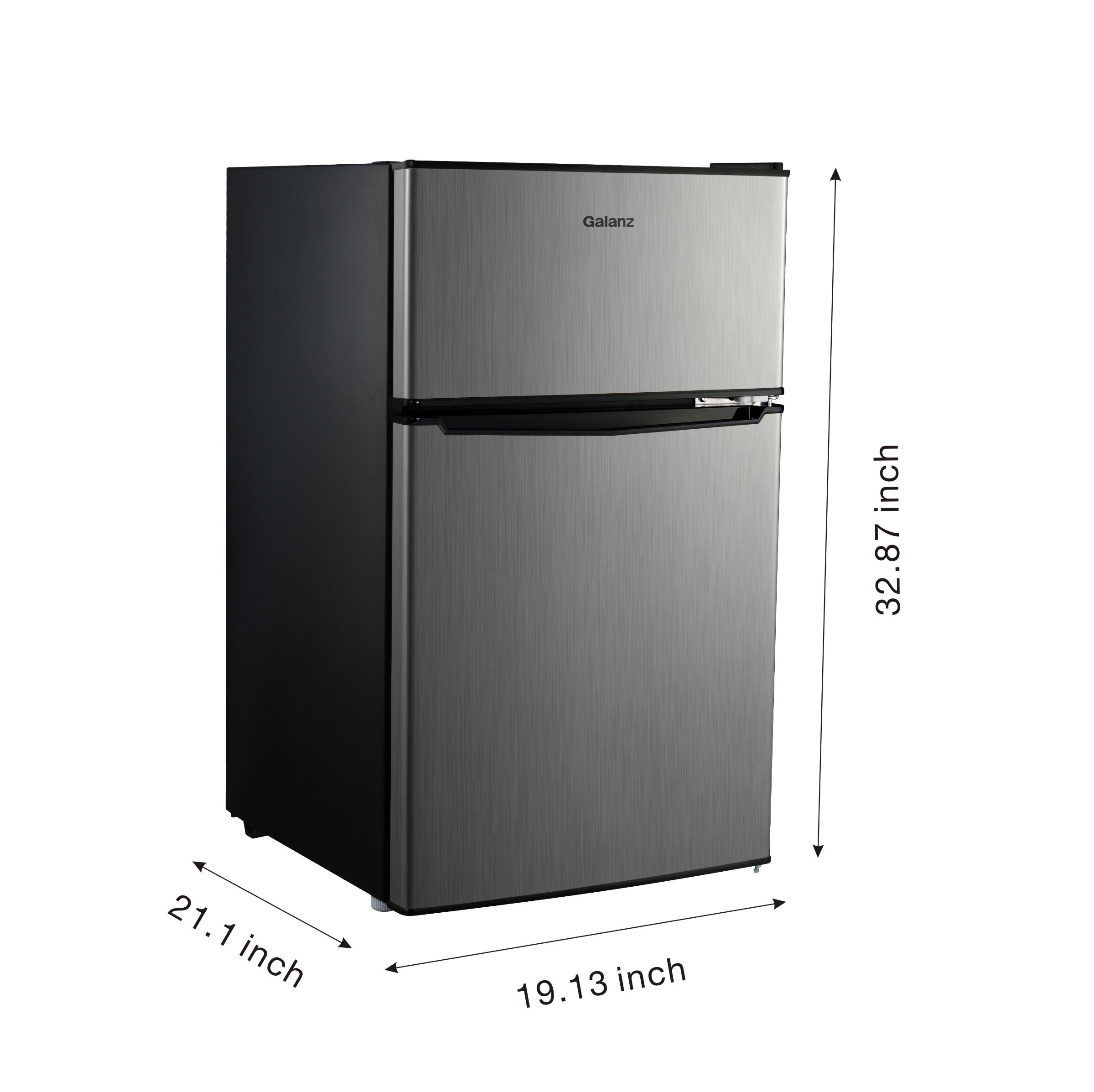 Galanz 3.1 Cu ft Two Door Mini Fridge with Freezer Estar GL31S5E