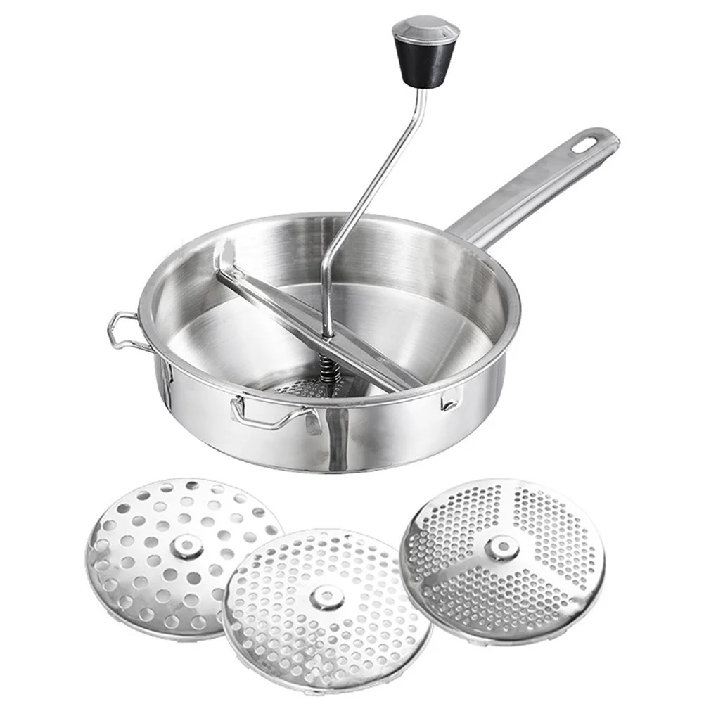 Stainless Steel Rotary Food Mill Home Kitchen Tool with 3 Milling Discs