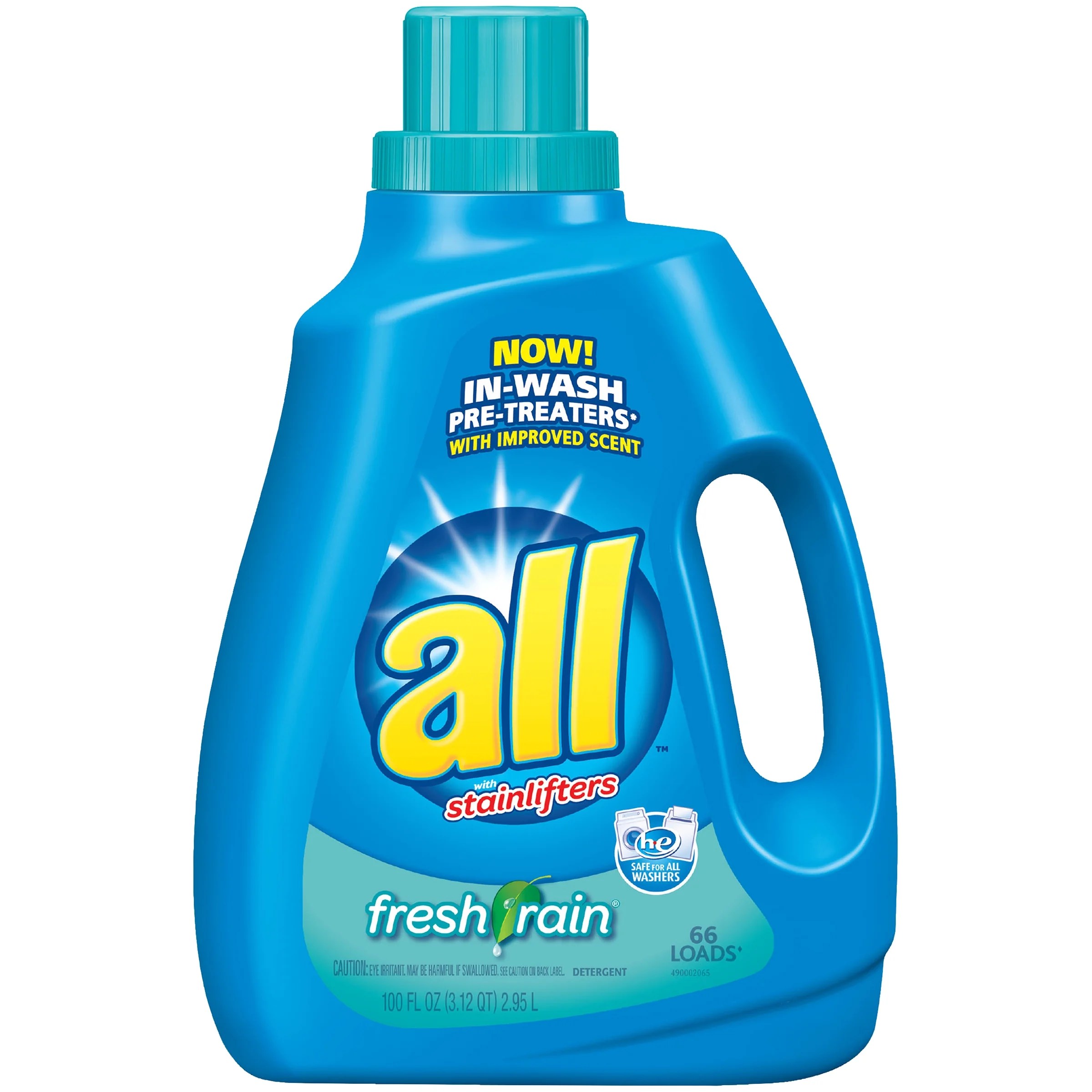 all Liquid Laundry Detergent Fresh Rain, 100 Ounce, 66 Loads Walmart
