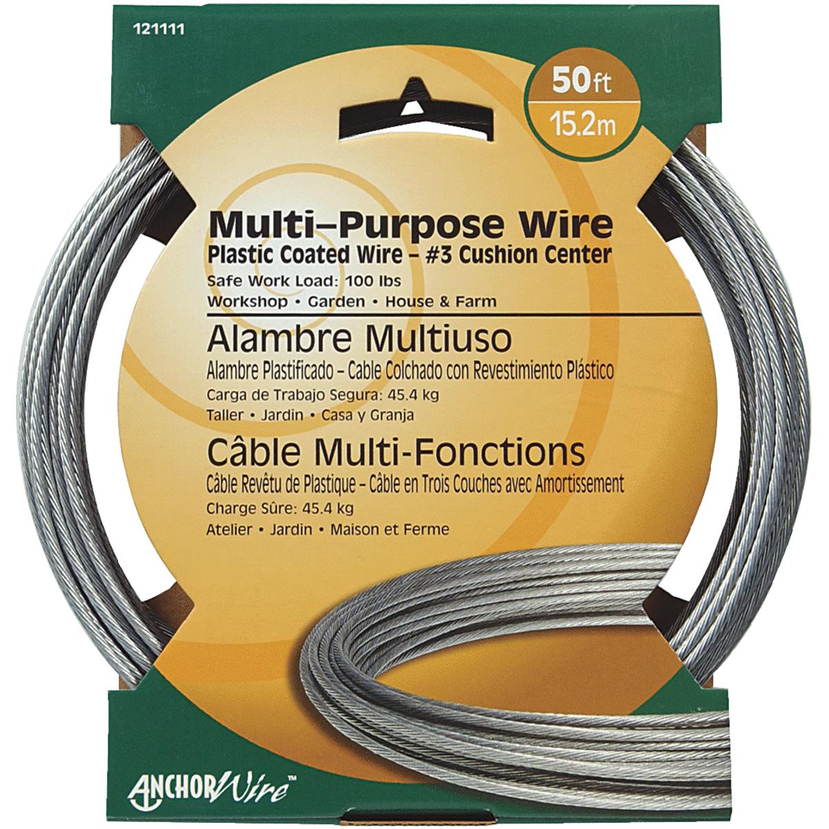 HILLMAN ANCHOR WIRE 50 Ft. 3 MultiPurpose Clothesline 121111