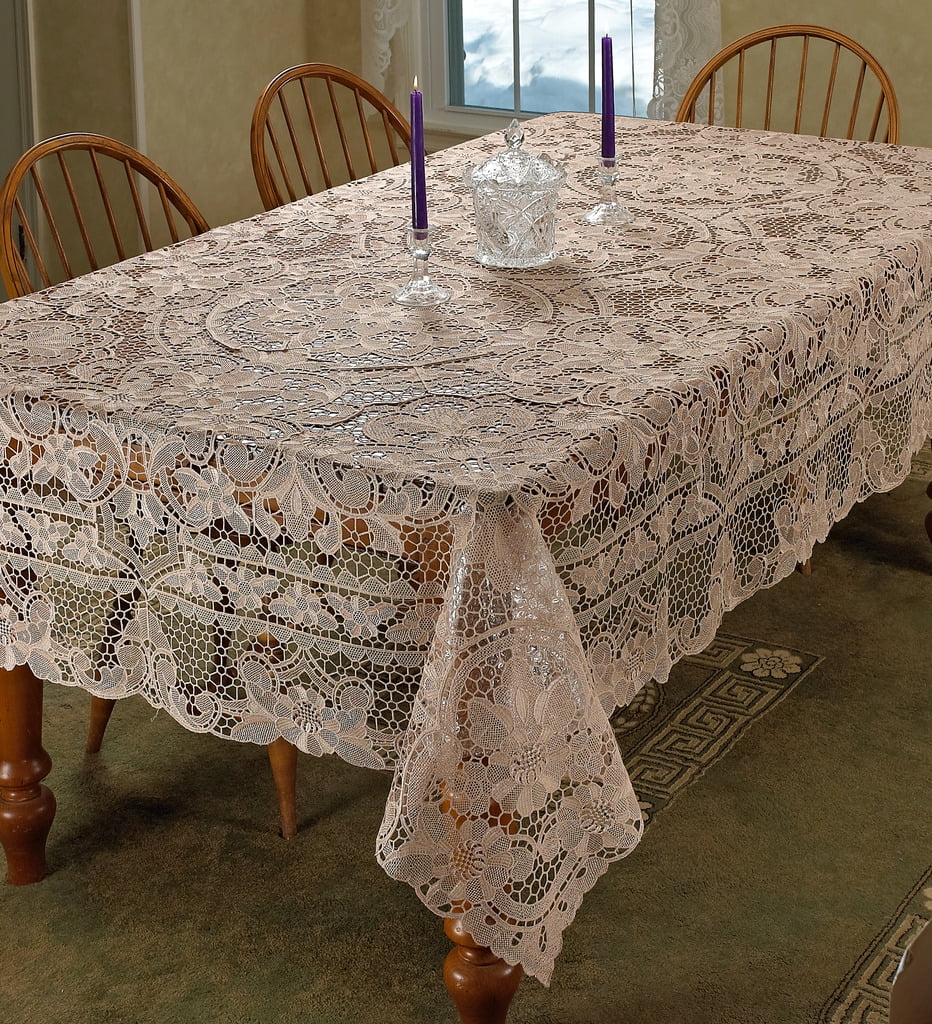 Crystal Embroidered Vintage Lace Design Tablecloths