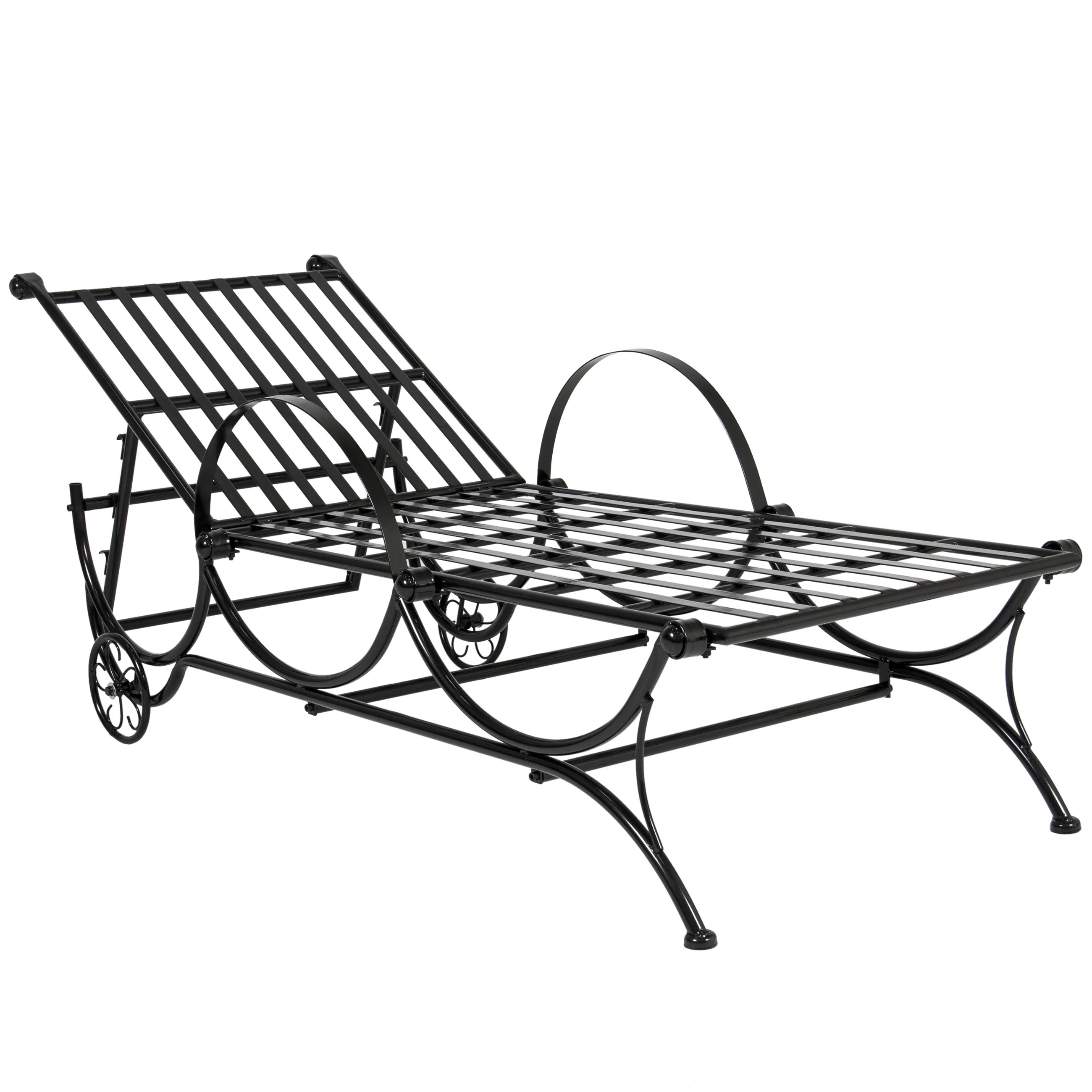 Best Choice Products BCP Black Iron Adjustable Chaise Lounge Chair Best Choice Products BCP Black Iron Adjustable Chaise Lounge Chair