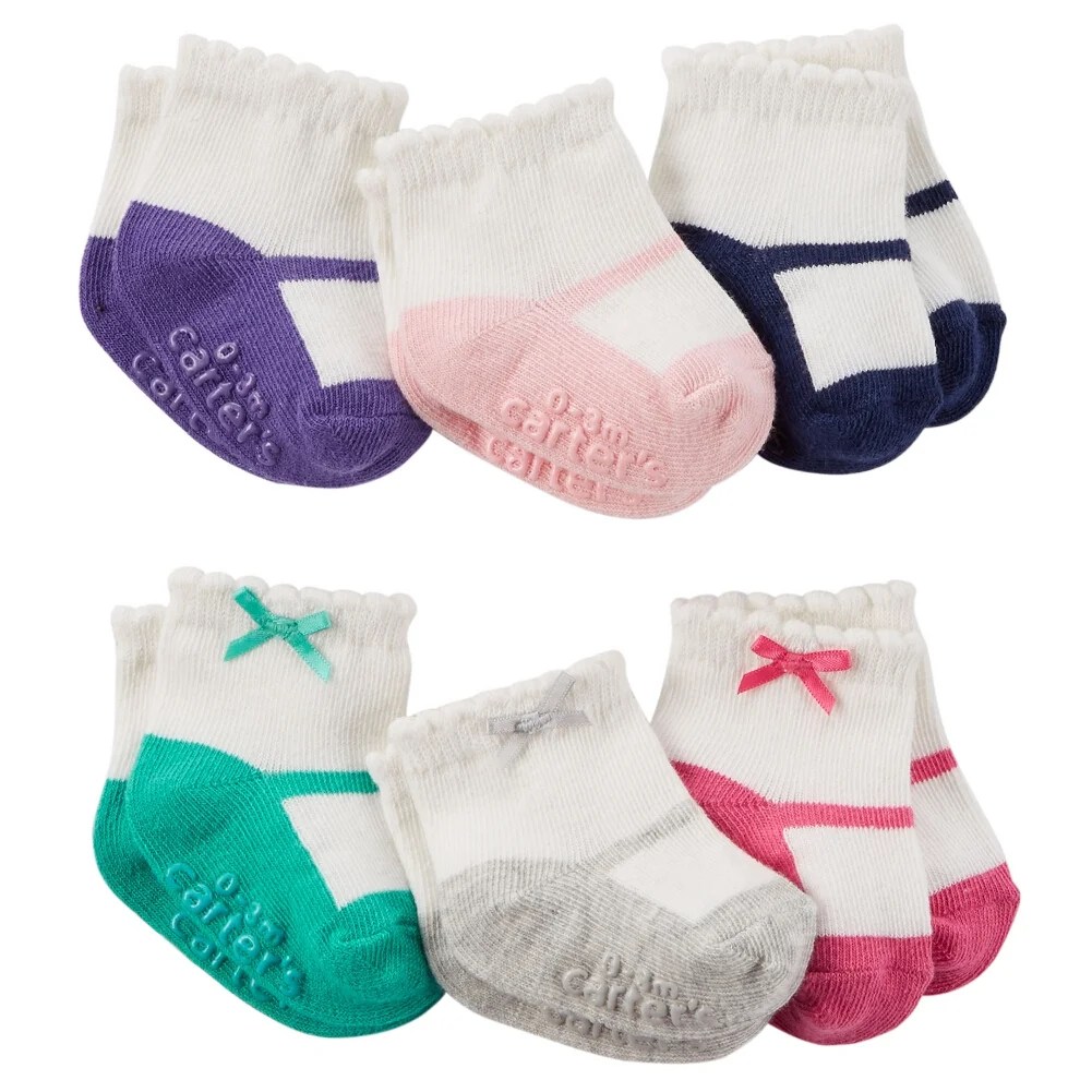 Goldbug Carters Baby Girls 6Pack Mary Jane Socks