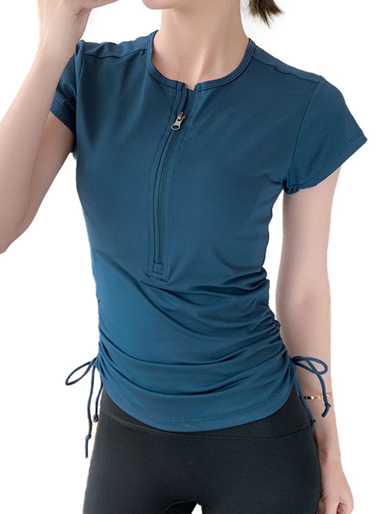 AMaVo Avamo Short Sleeve Plain Fitness Top For Lady Half AMaVo Avamo Short Sleeve Plain Fitness Top For Lady Half