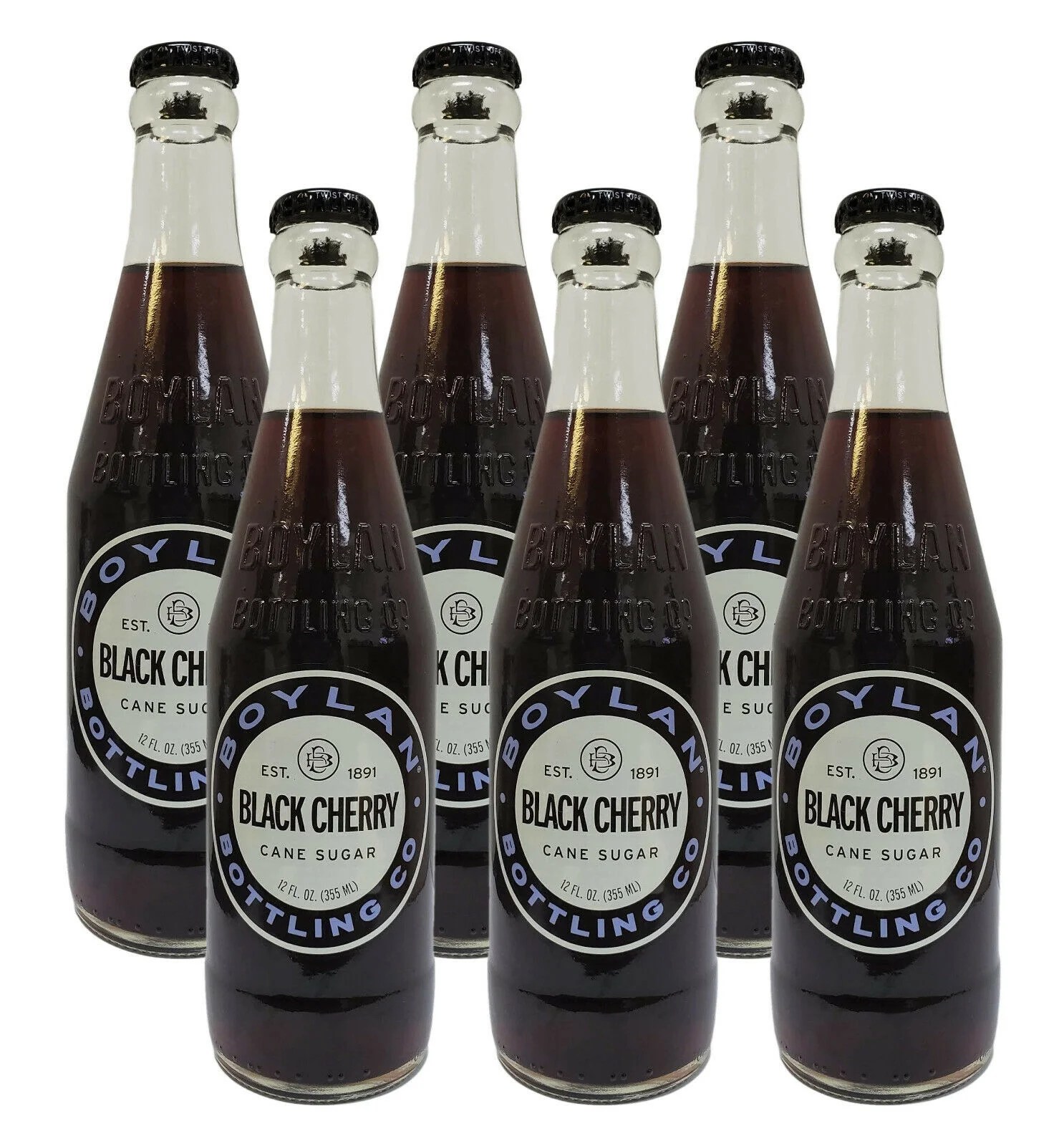(6 Pack) Boylan Black Cherry Soda, 12 Fl Oz