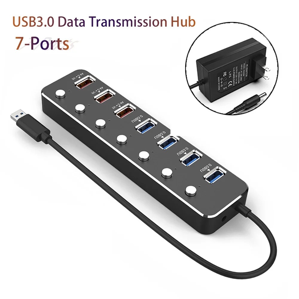 7Ports USB Data Transfer Hub, 4 Ports Extended USB3.0 HUB + 3 Fast
