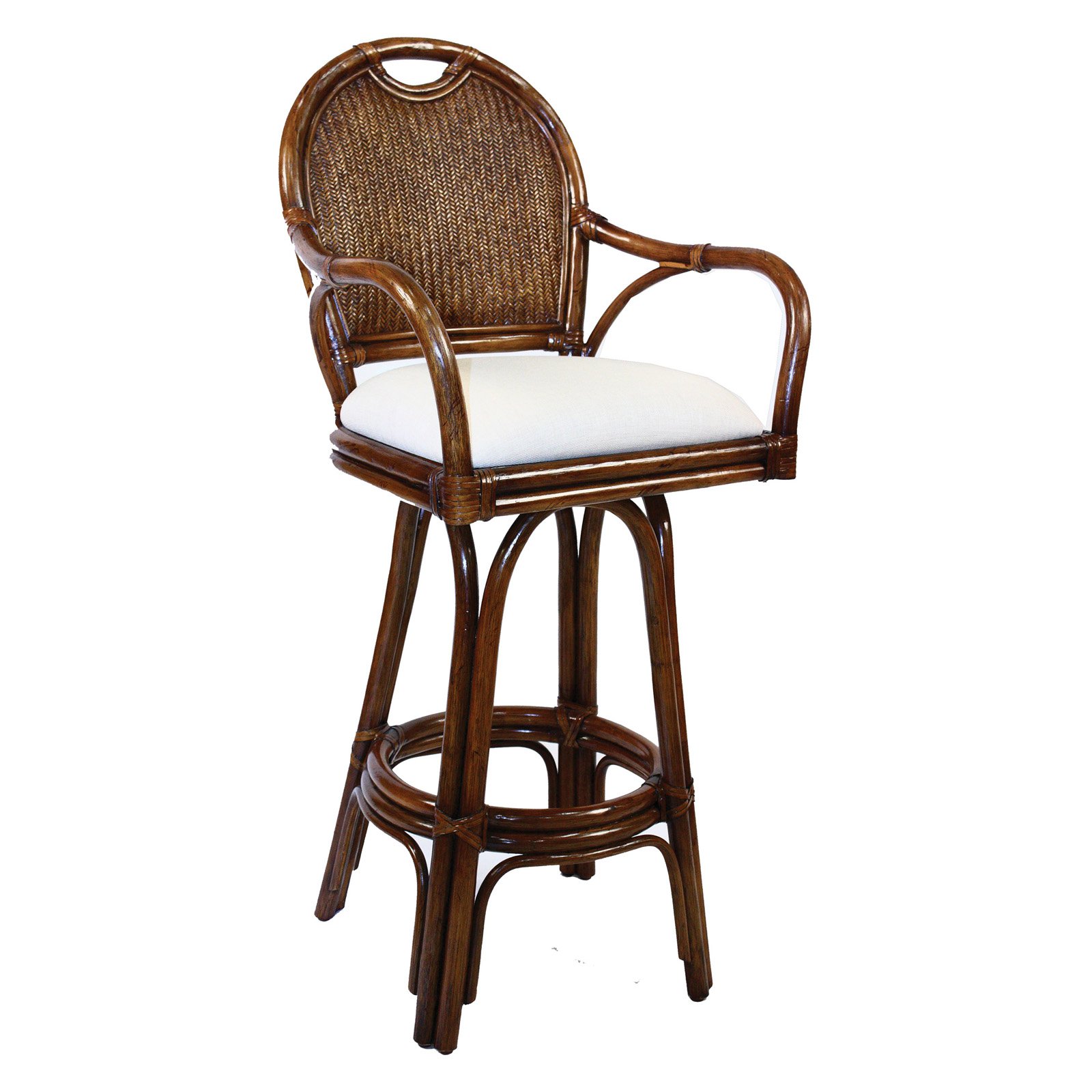 Hospitality Rattan Classic Indoor Swivel Rattan & Wicker 30 in. Bar
