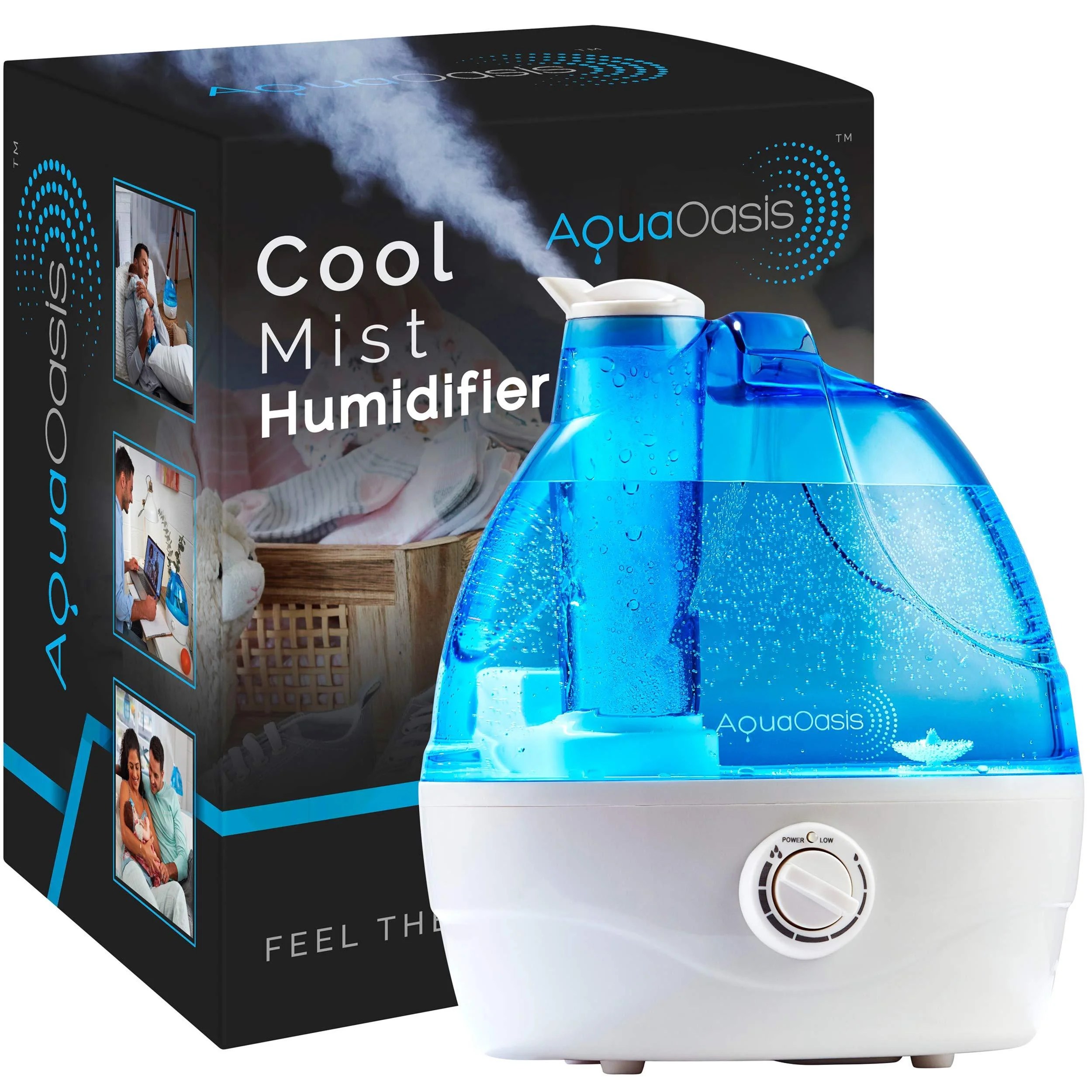 AquaOasis™ Cool Mist Humidifier {2.2L Water Tank} Quiet Ultrasonic