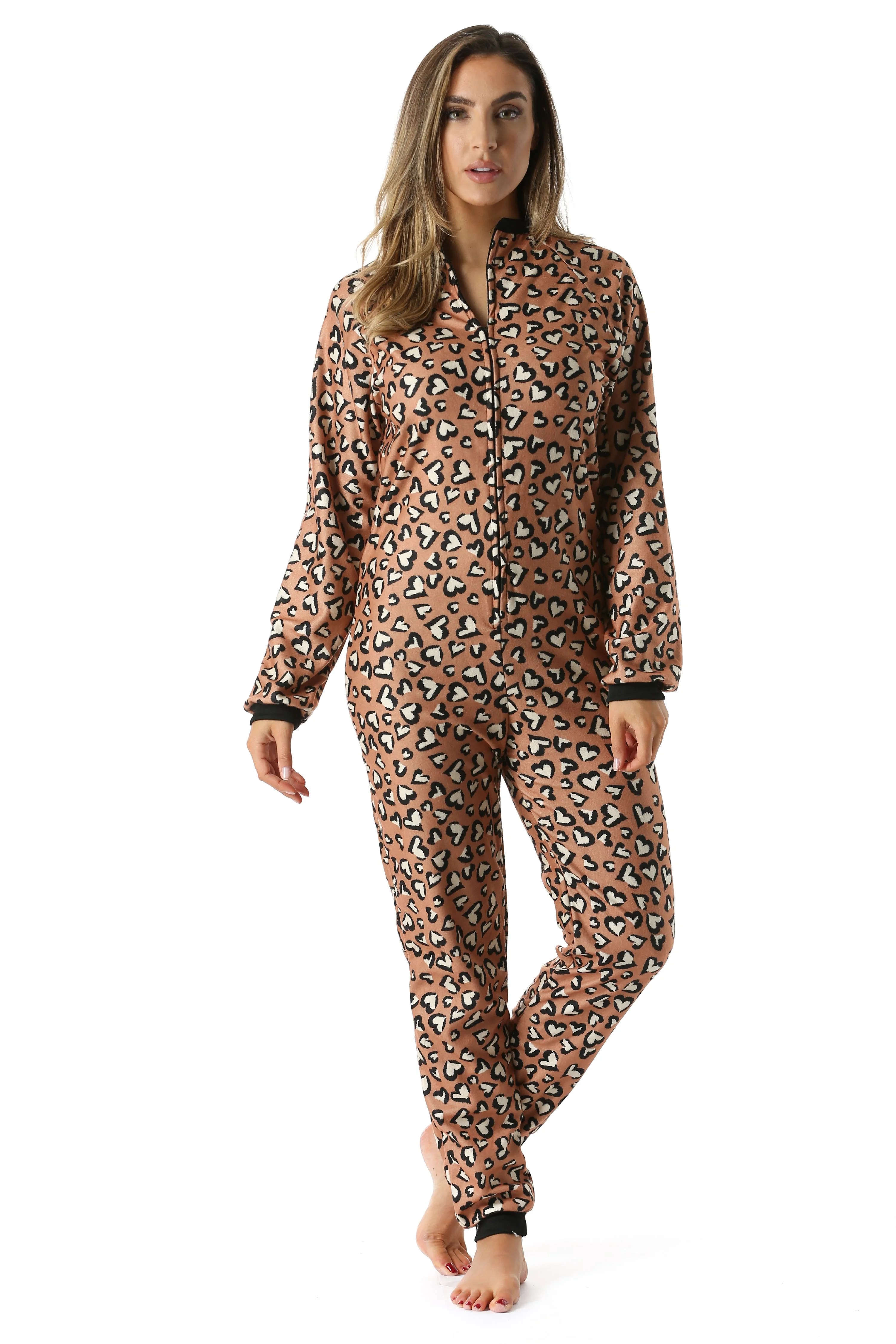 Just Love Just Love Printed Flannel Adult Onesie / Pajamas (Leopard