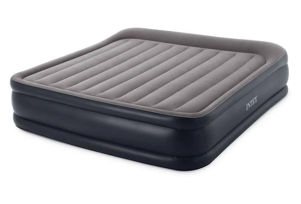 Intex King Size Deluxe Inflatable Air Mattress Bed with Built In Pump
