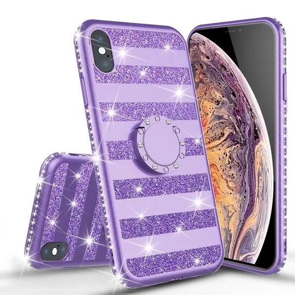 iPhone XS Max Case Glitter Cute Phone Case Girls with Kickstand, Bling
