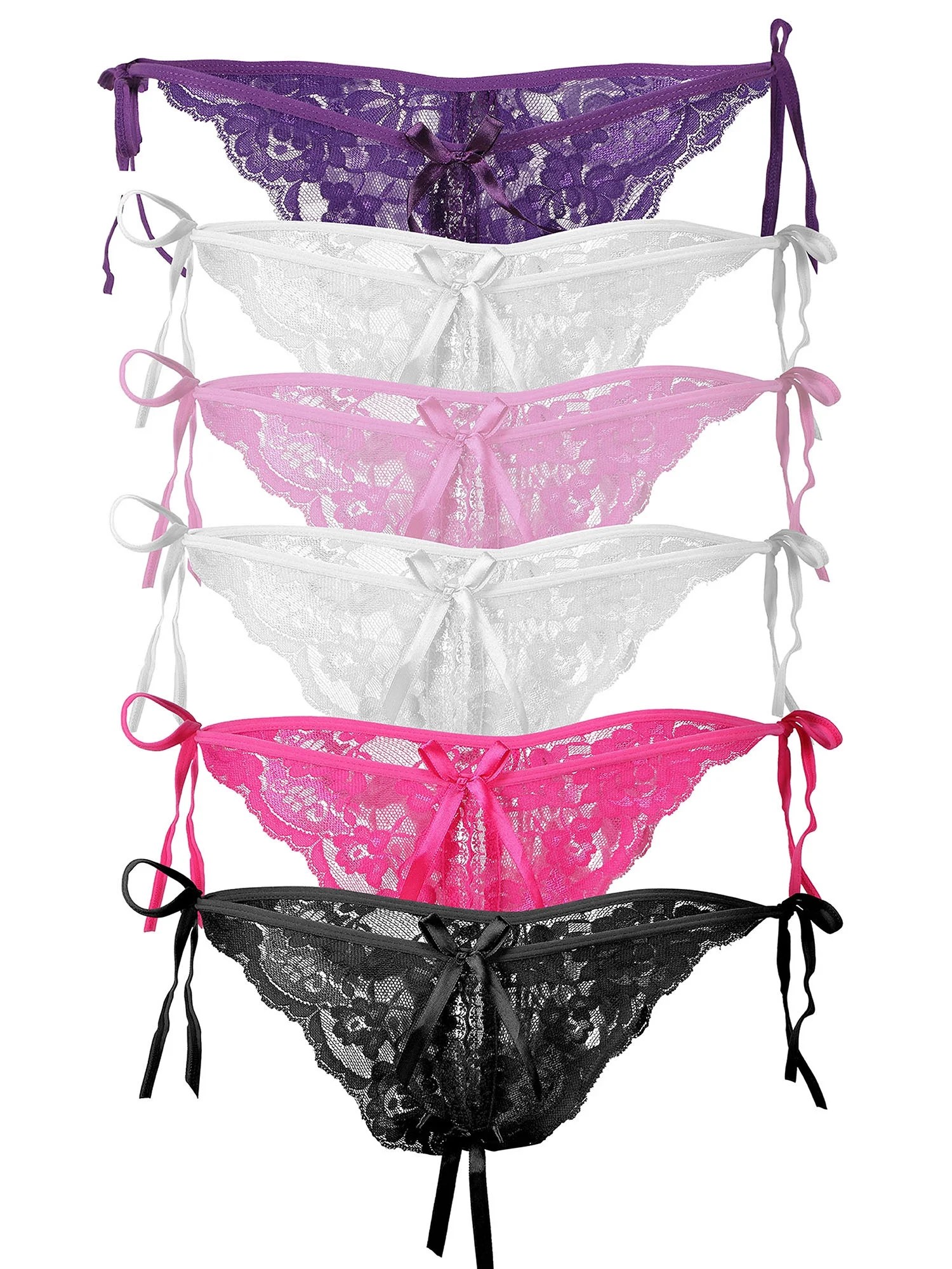 Bawdy 6 Pack of Women's Sexy Panties Lace Knickers Lingerie