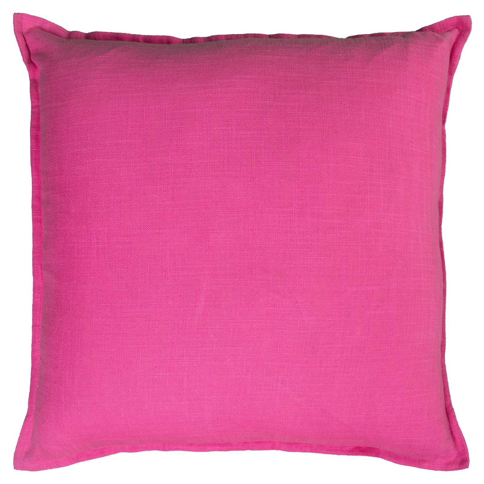 Rizzy Home Solid Cotton Decorative Throw Pillow, 20" x 20", Hot Pink
