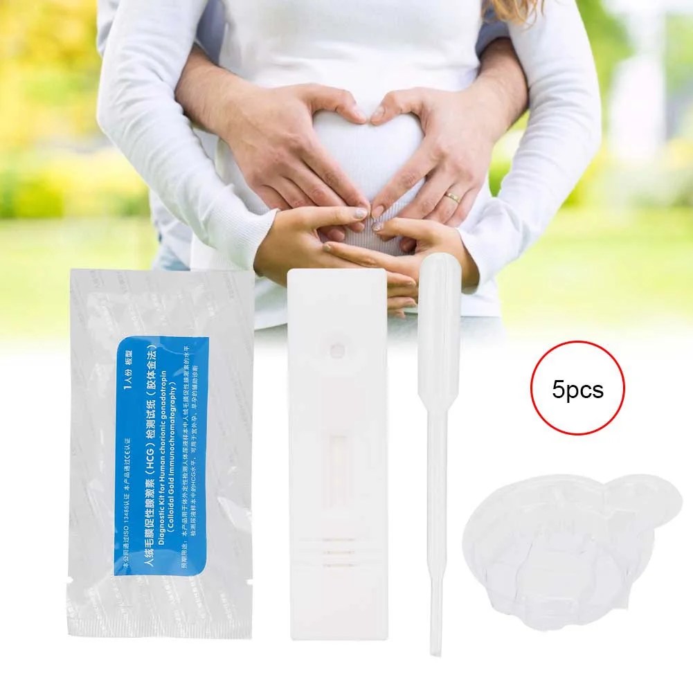 Ccdes 5Pcs Household Early Pregnancy Test Strips HCG Urine Testing