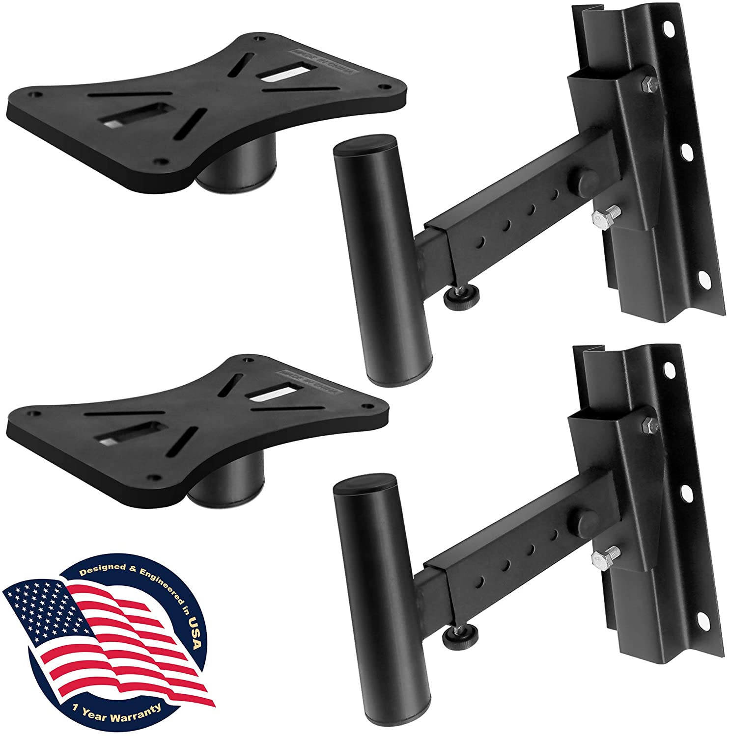 Pyle PSTNDW15 Universal Adjustable Wall Mount Speaker Bracket Stand