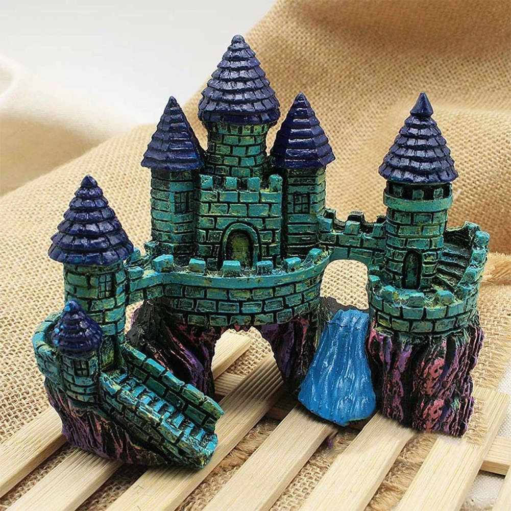 Resin Castle Fish Tank Aquarium Decoration Ornament
