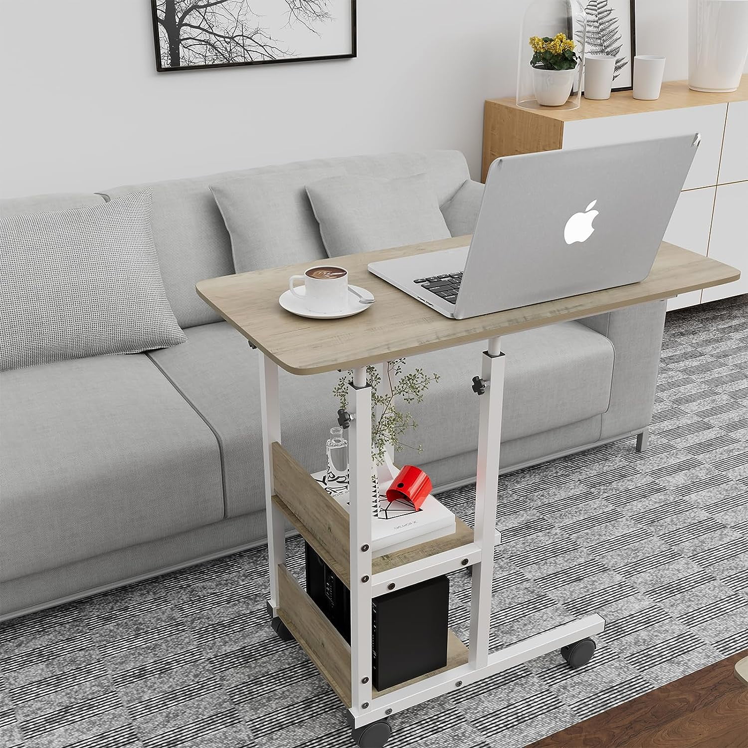 LINSHUI Home Office Desk Height Adjustable End Table Creative Laptop